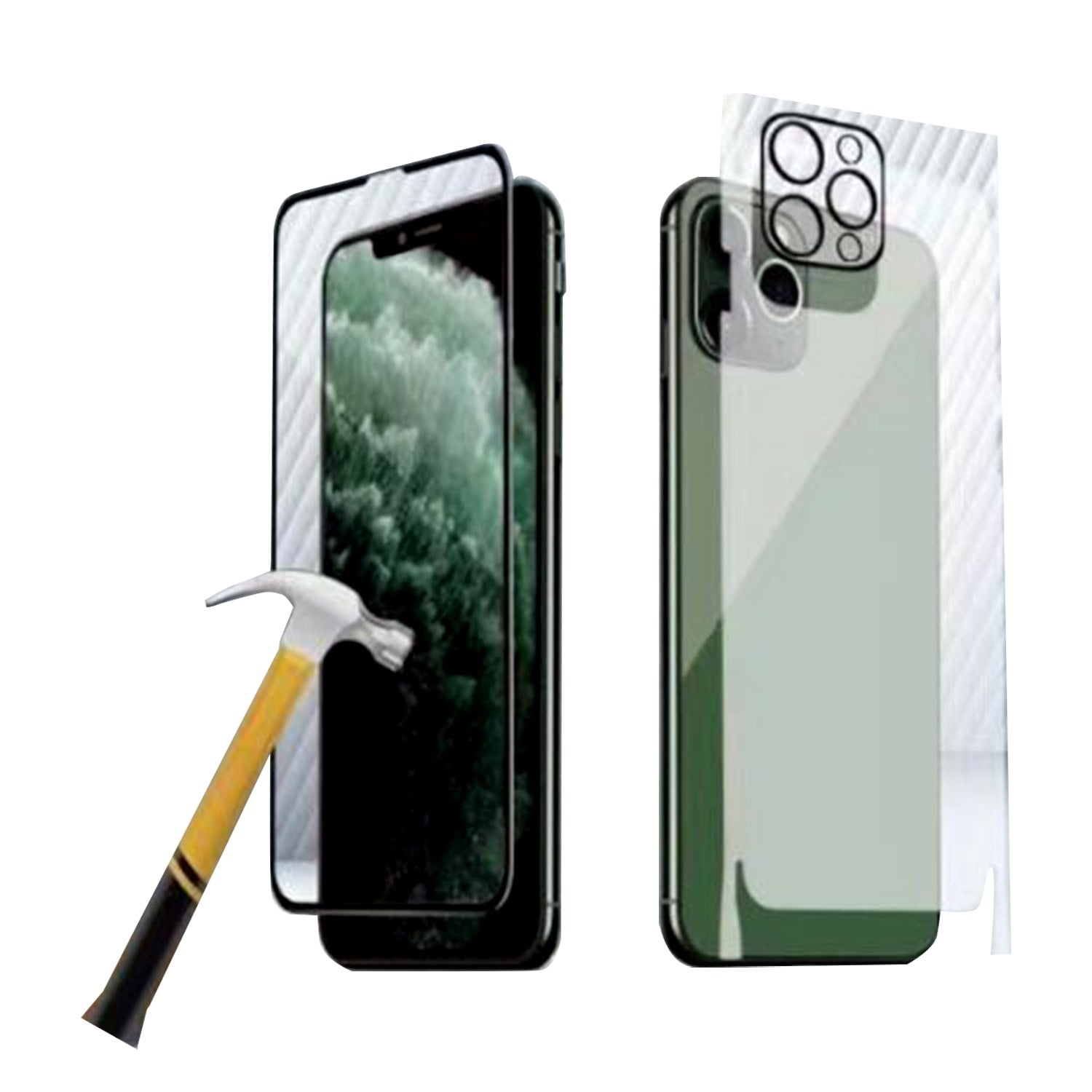 Caısles Apple iPhone 12 Pro Uyumlu Ön-Arka-Kamera Set Matte Full Body 3in1 Nano Ekran Koruyucu NT-91155