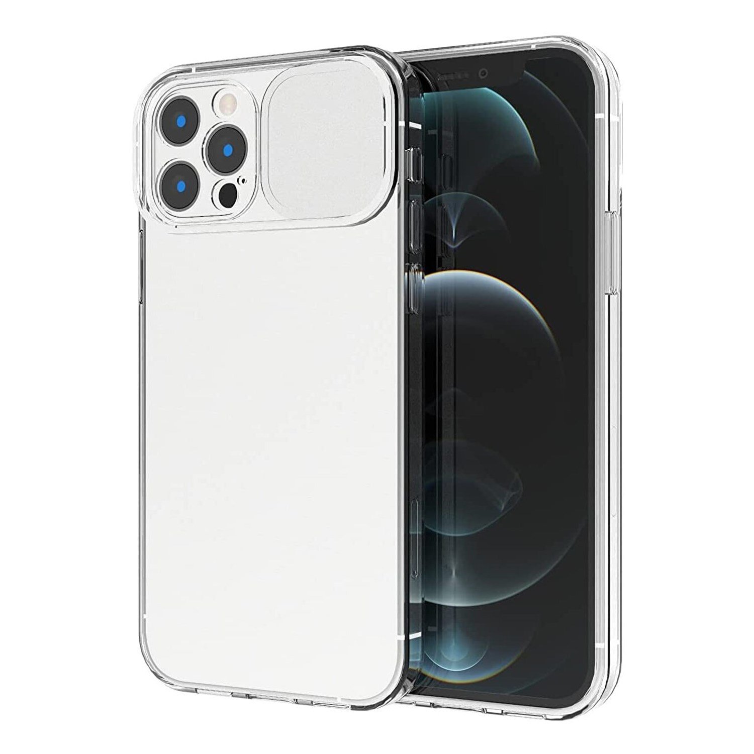 Nettech Apple iPhone 12 Pro Uyumlu Şeffaf Kamera Kızaklı Arka Koruma Kılıf NT-91271