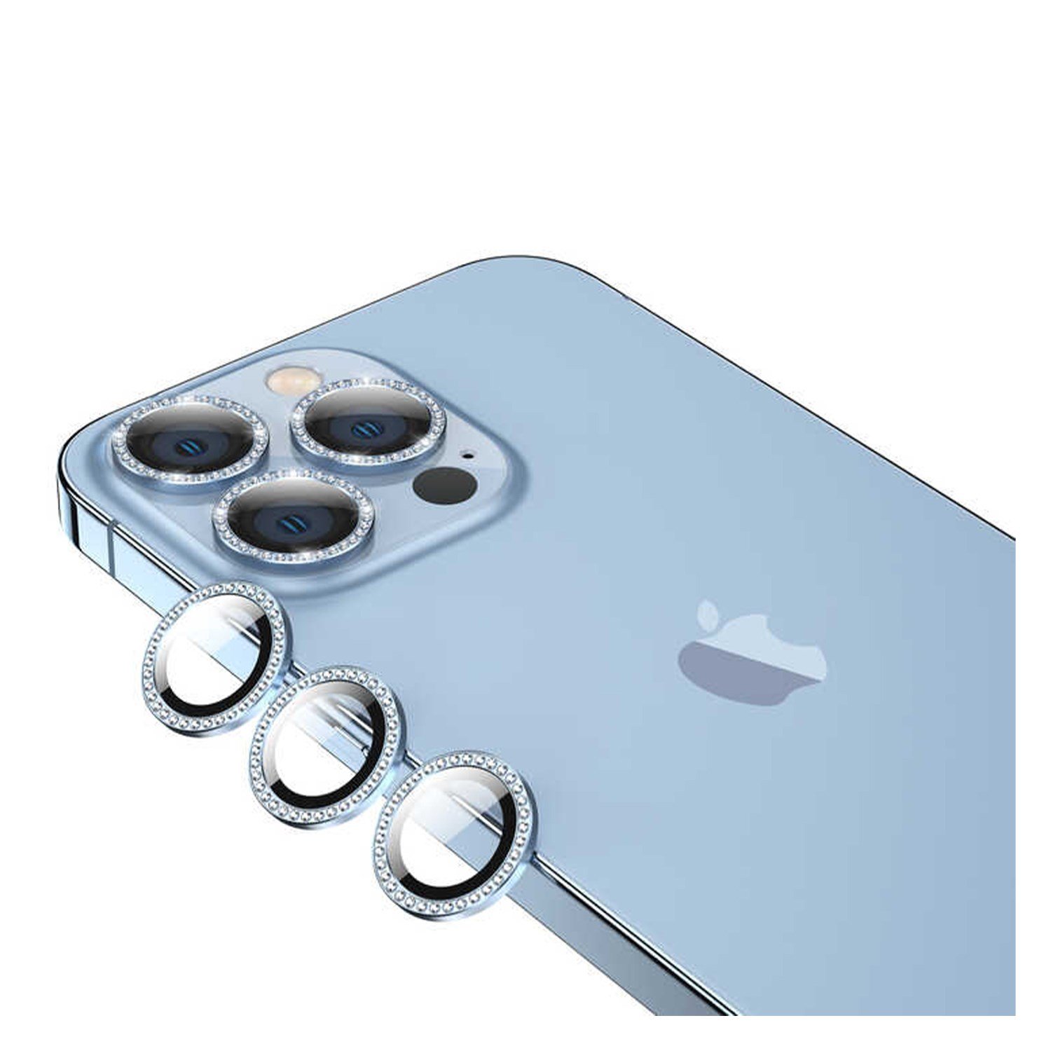 Nettech Apple iPhone 13 Pro Max Uyumlu Diamond Taşlı Model Kamera Cam Koruyucu NT-94613