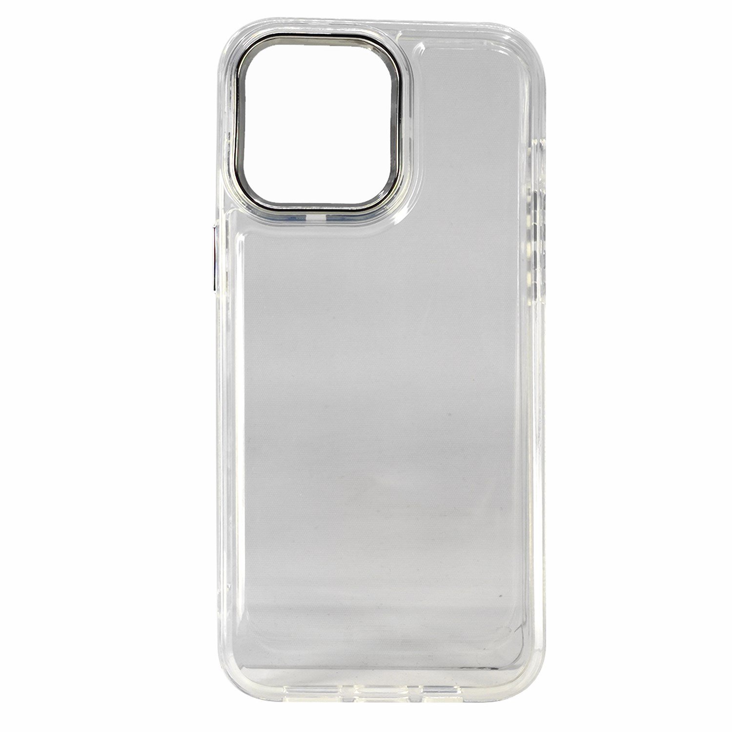 Nettech Apple iPhone 14 Pro Max Uyumlu Şeffaf Metal Kamera Çerçeveli Arka Koruma Kılıf NT-96949