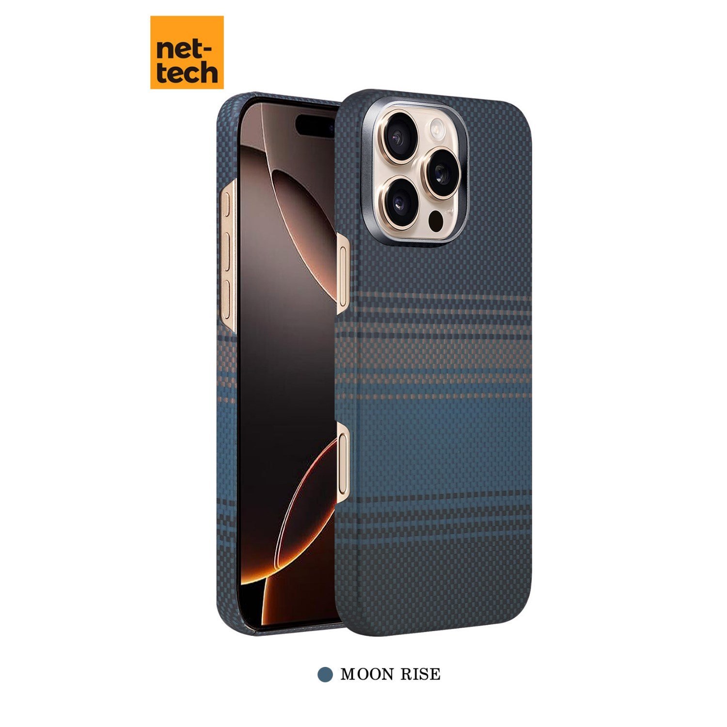 Nettech Apple iPhone 16 Pro Uyumlu NT-N076 Kevlar Karbon Arka Koruma Kılıf NT-113714