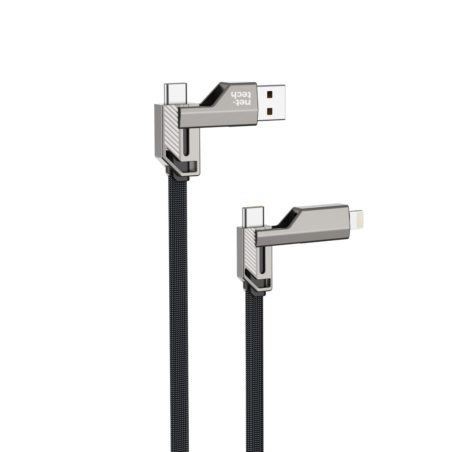 Nettech NT-DC43 Plastik 100 Cm Type-C To Type-C+Lightning Şarj ve Data Kablosu NT-108314