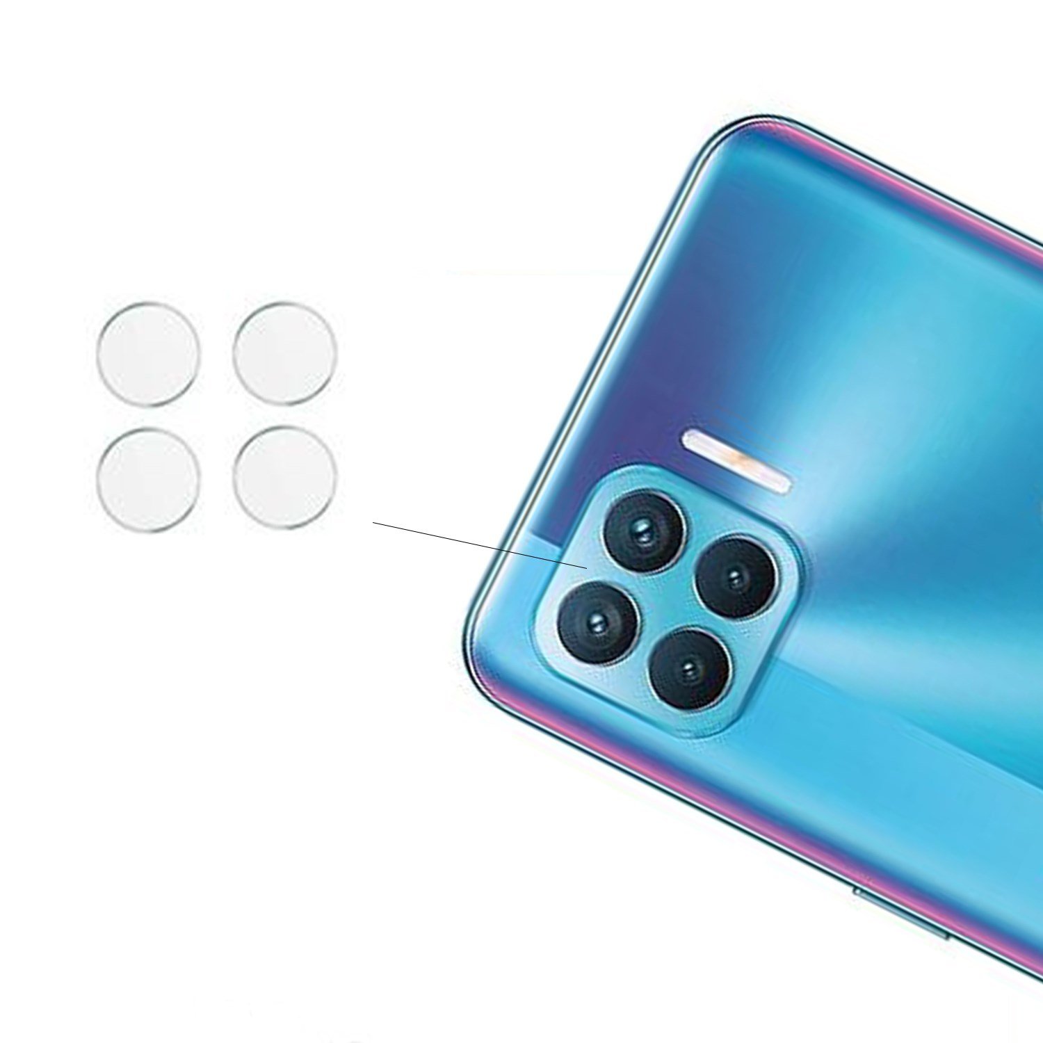 Nettech Oppo Reno 4 Lite Uyumlu Kamera Cam Koruyucu NT-89449