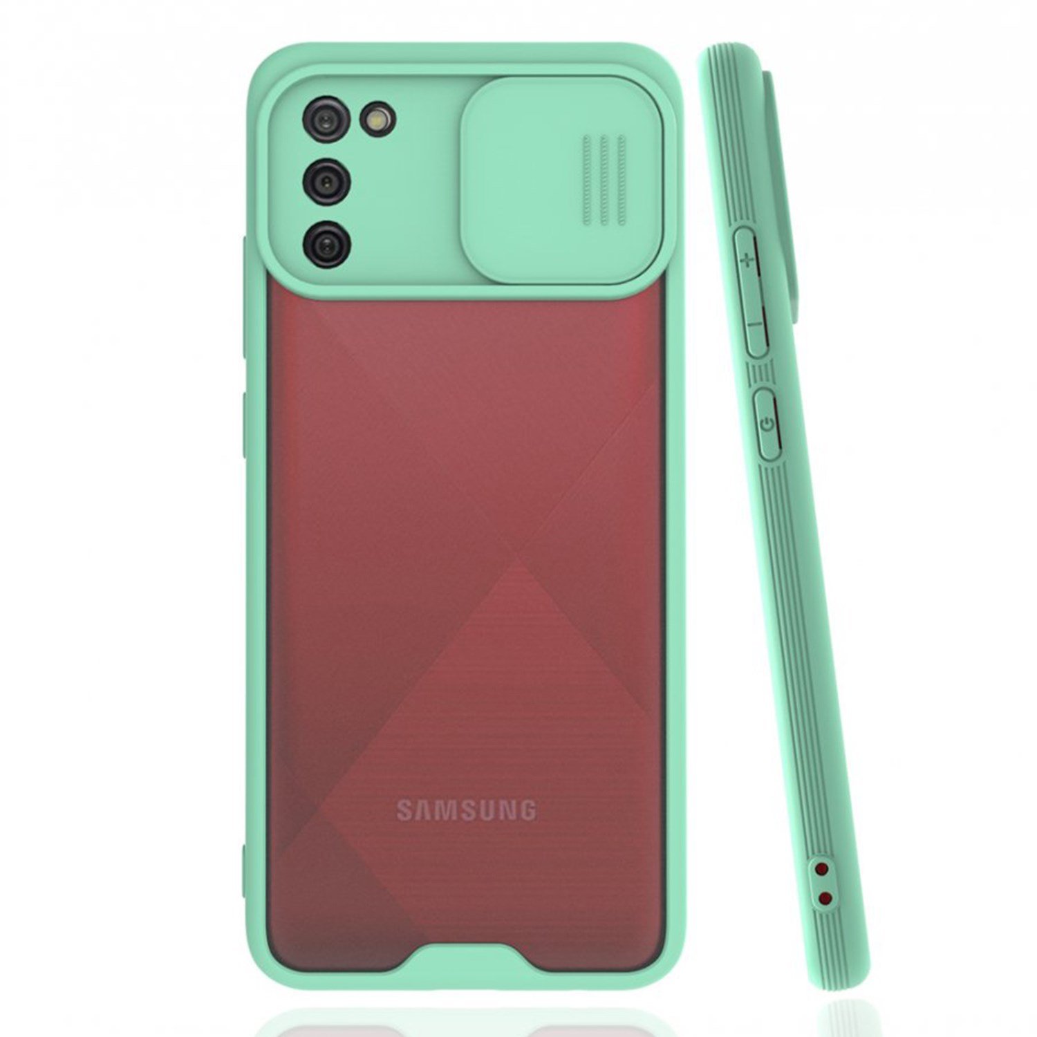 Nettech Samsung Galaxy A02S Uyumlu Platin Kamera Kızaklı Arka Koruma Kılıf NT-85915