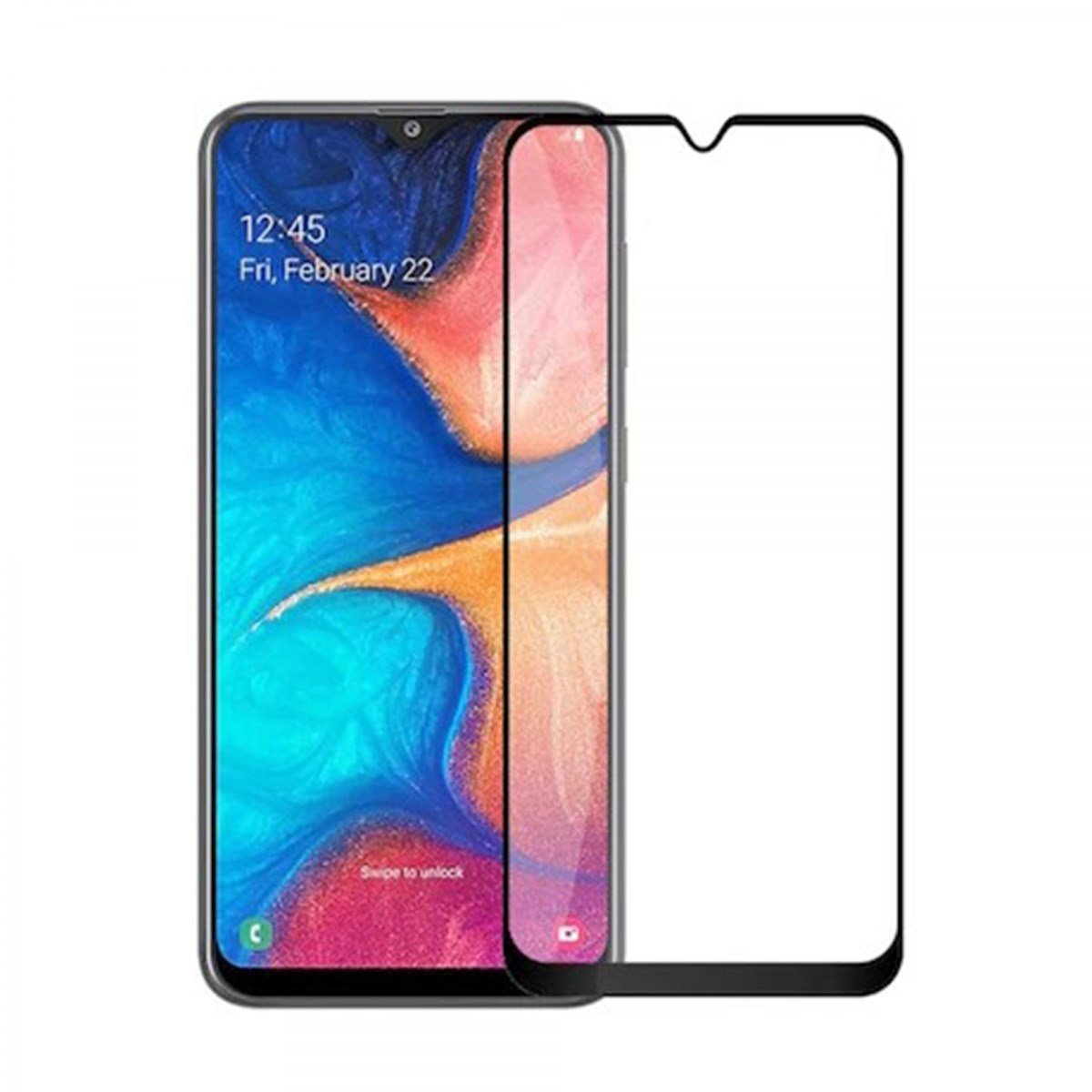Nettech Samsung Galaxy A20S Uyumlu 5D Glas Full Cam Koruyucu VR-19700