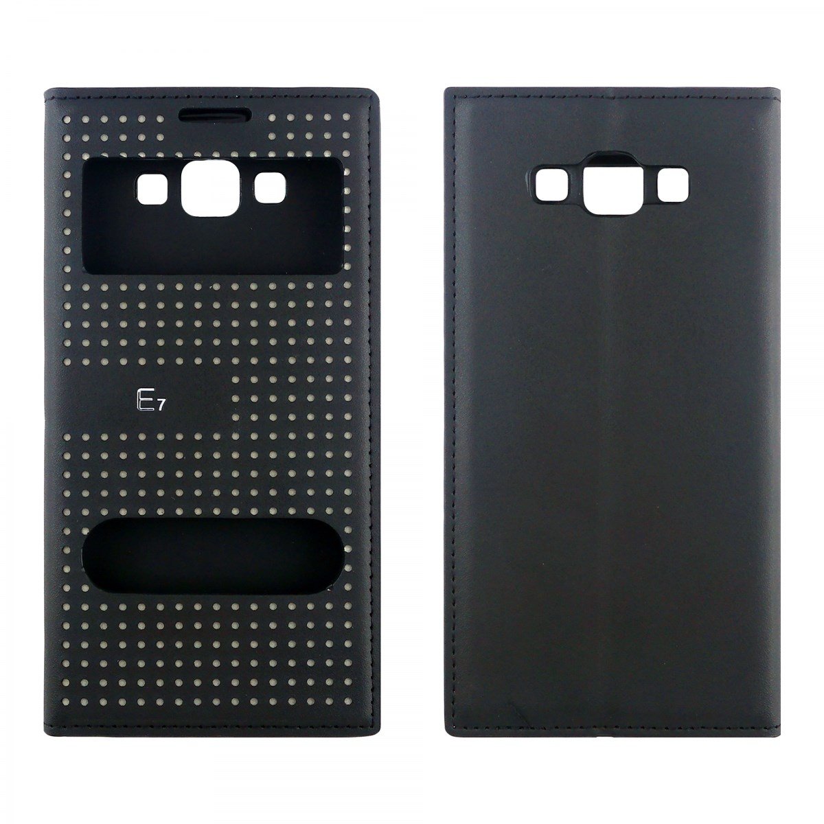 Nettech Samsung Galaxy E700 E7 2015 Uyumlu Pencereli Kapaklı Kılıf VR-8334