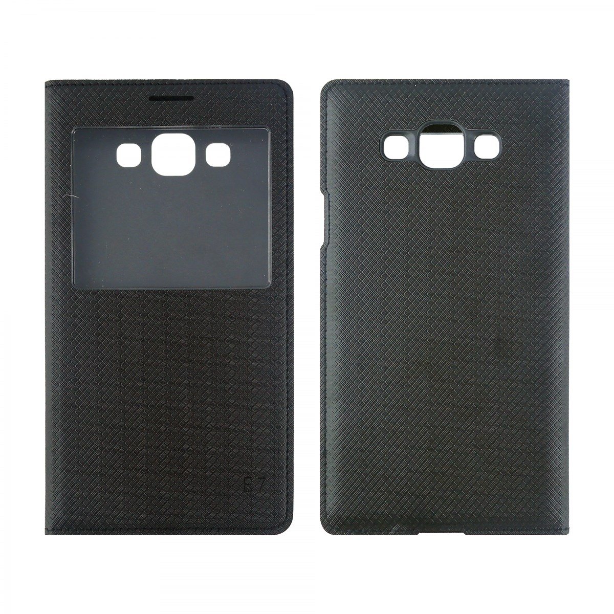 Nettech Samsung Galaxy E700 E7 2015 Uyumlu Pencereli Kapaklı Kılıf VR-8934