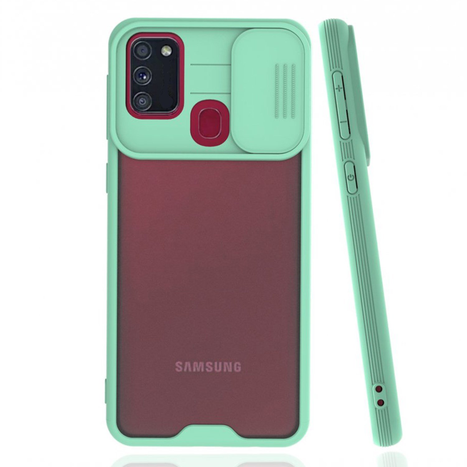 Nettech Samsung Galaxy M21 Uyumlu Platin Kamera Kızaklı Arka Koruma Kılıf NT-86690