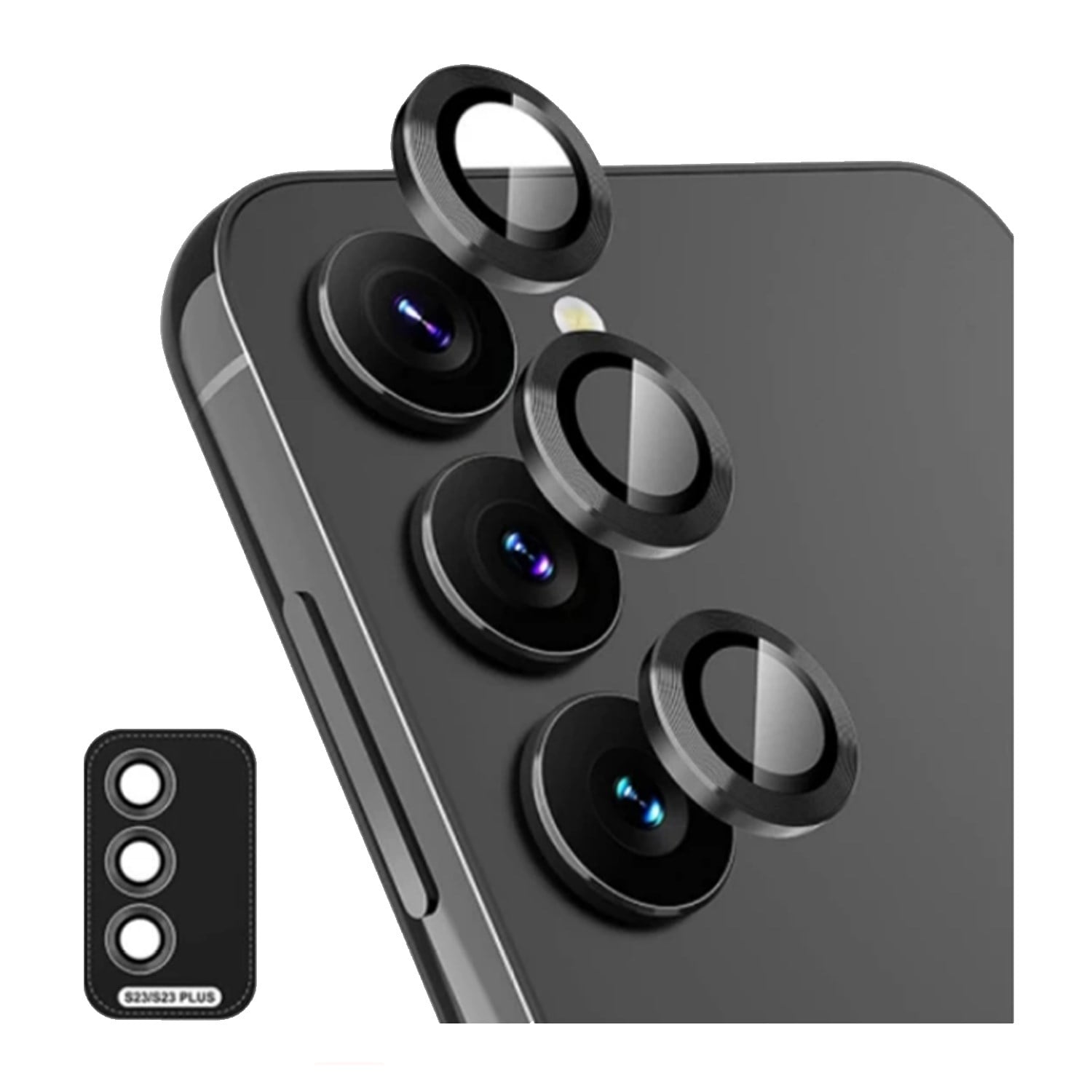Nettech Samsung Galaxy S23 Plus Uyumlu Şeffaf Çerçeveli Seri Kamera Cam Koruyucu NT-100745