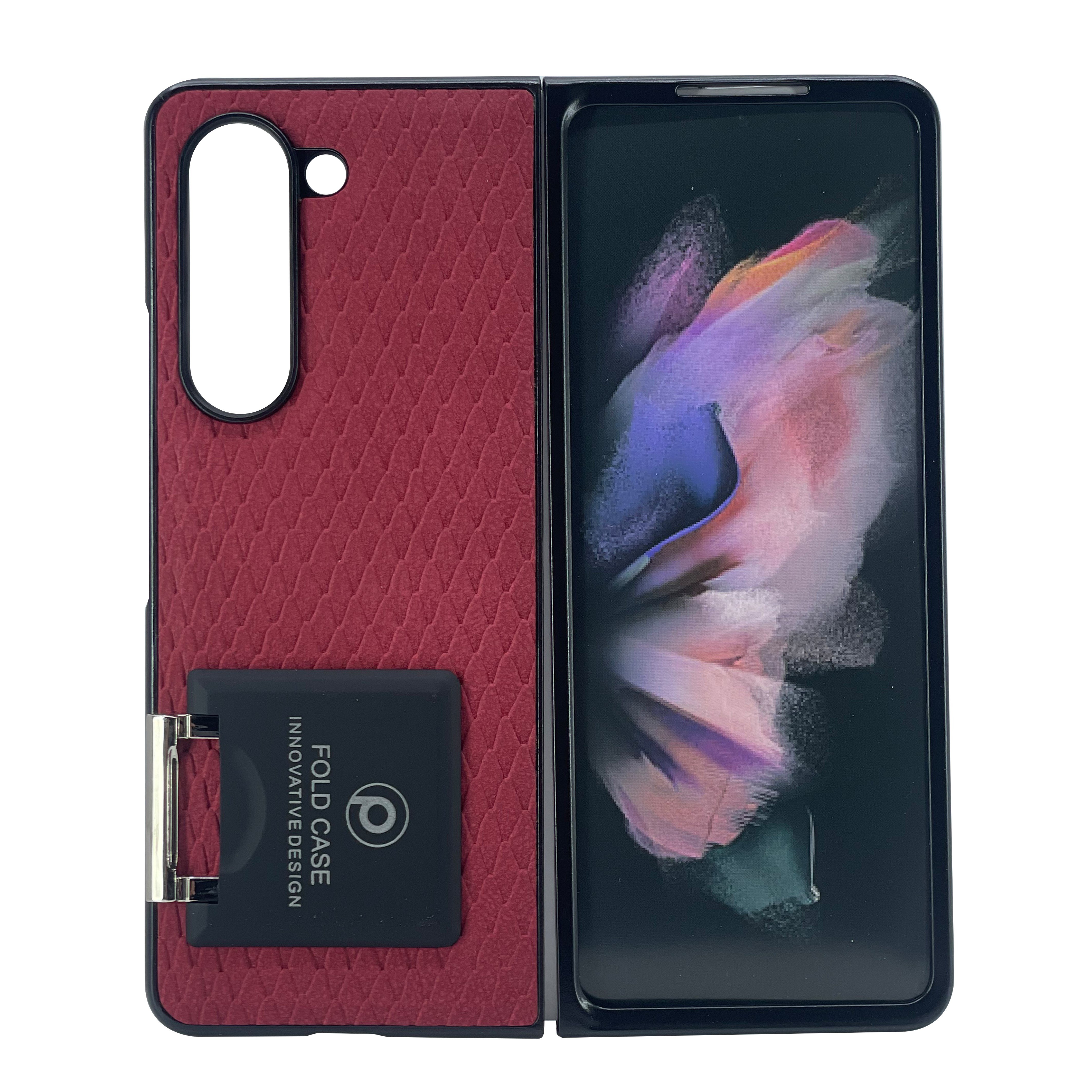 Nettech Samsung Galaxy Z Fold 4 Uyumlu Suni Deri Arka Koruma Kılıf NT-104182