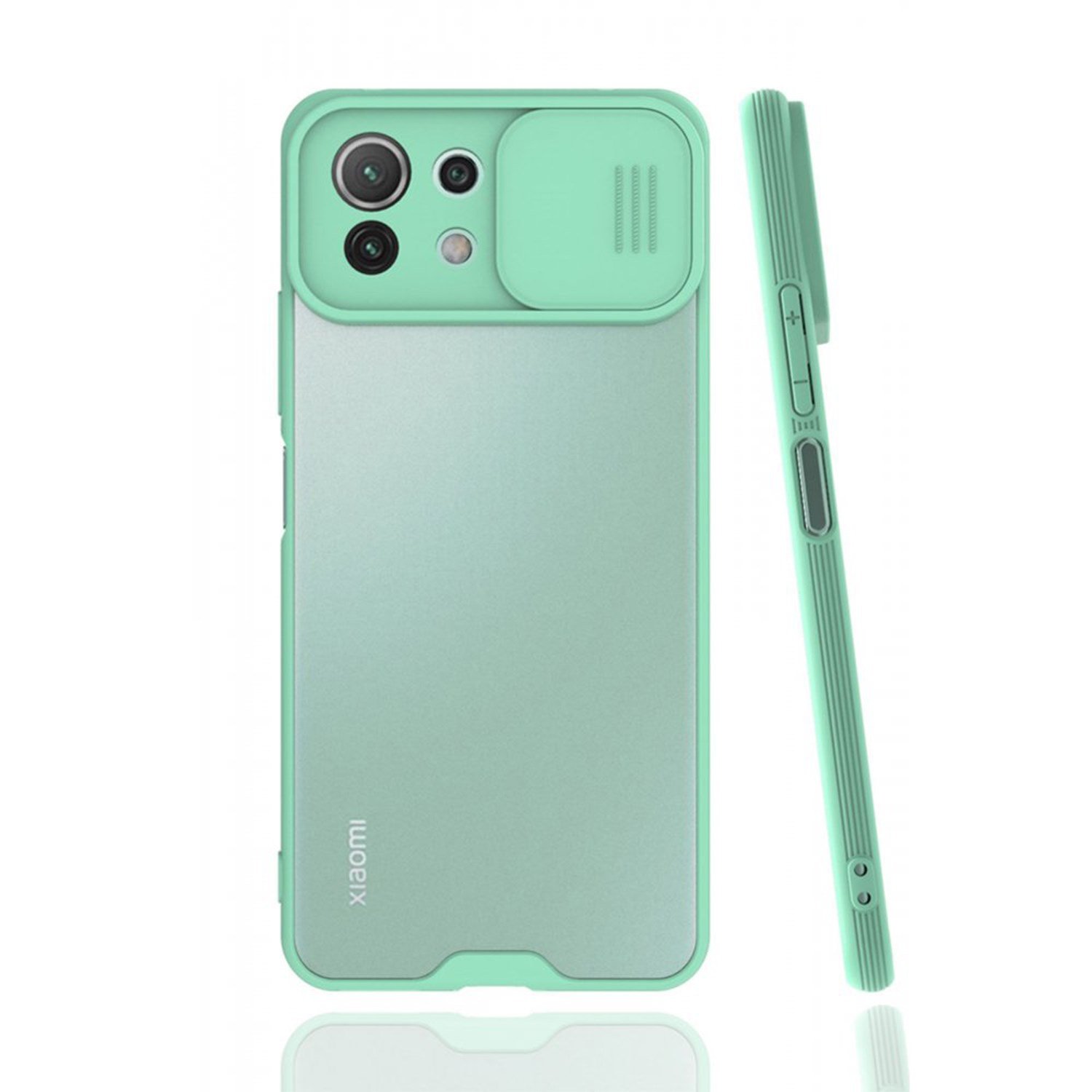 Nettech Xiaomi Mi 11 Lite Uyumlu Platin Kamera Kızaklı Arka Koruma Kılıf NT-86853