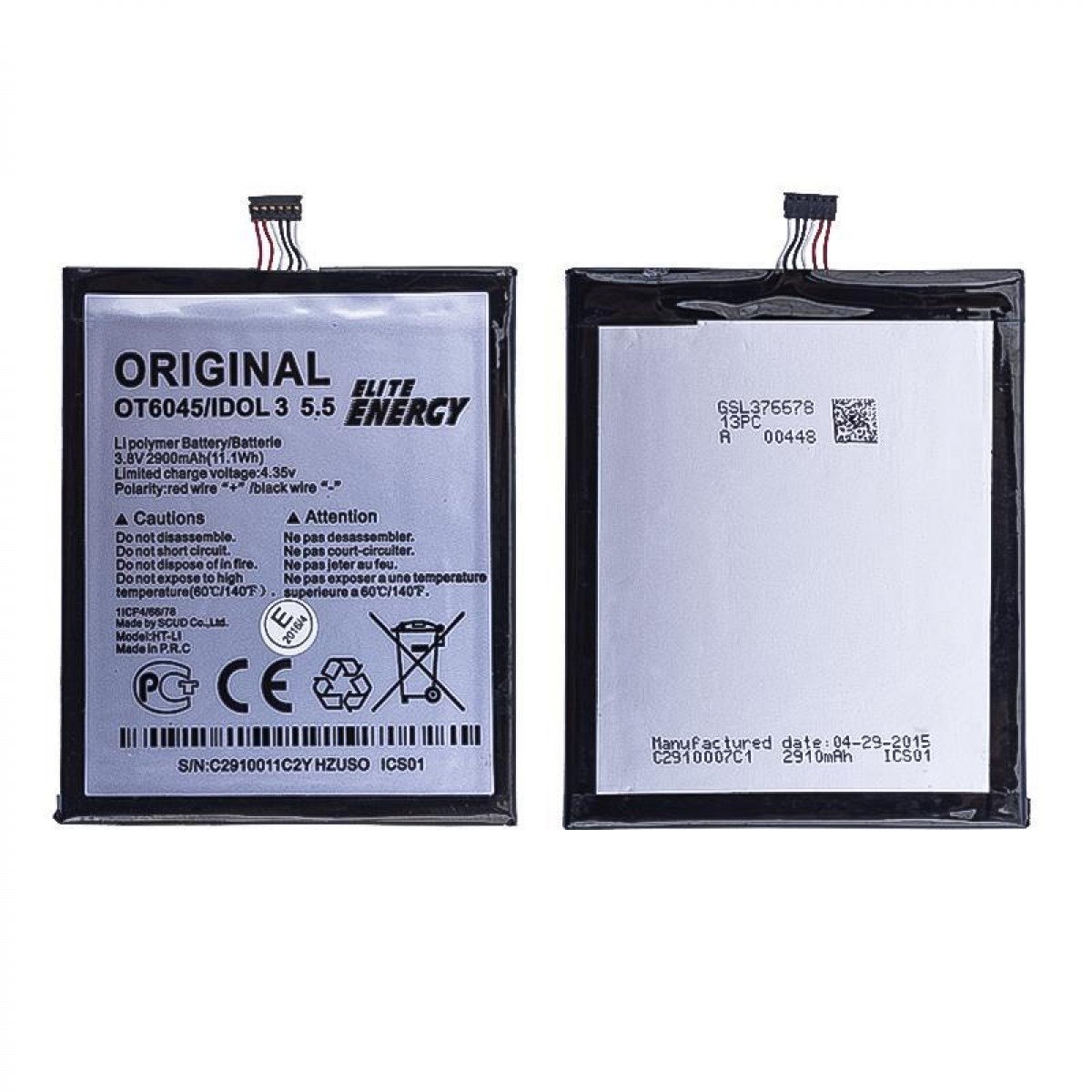 Teknonet Alcatel Idol 3 (5.5) Uyumlu Alcatel OT-6045 2900 MAh Batarya NT-13799