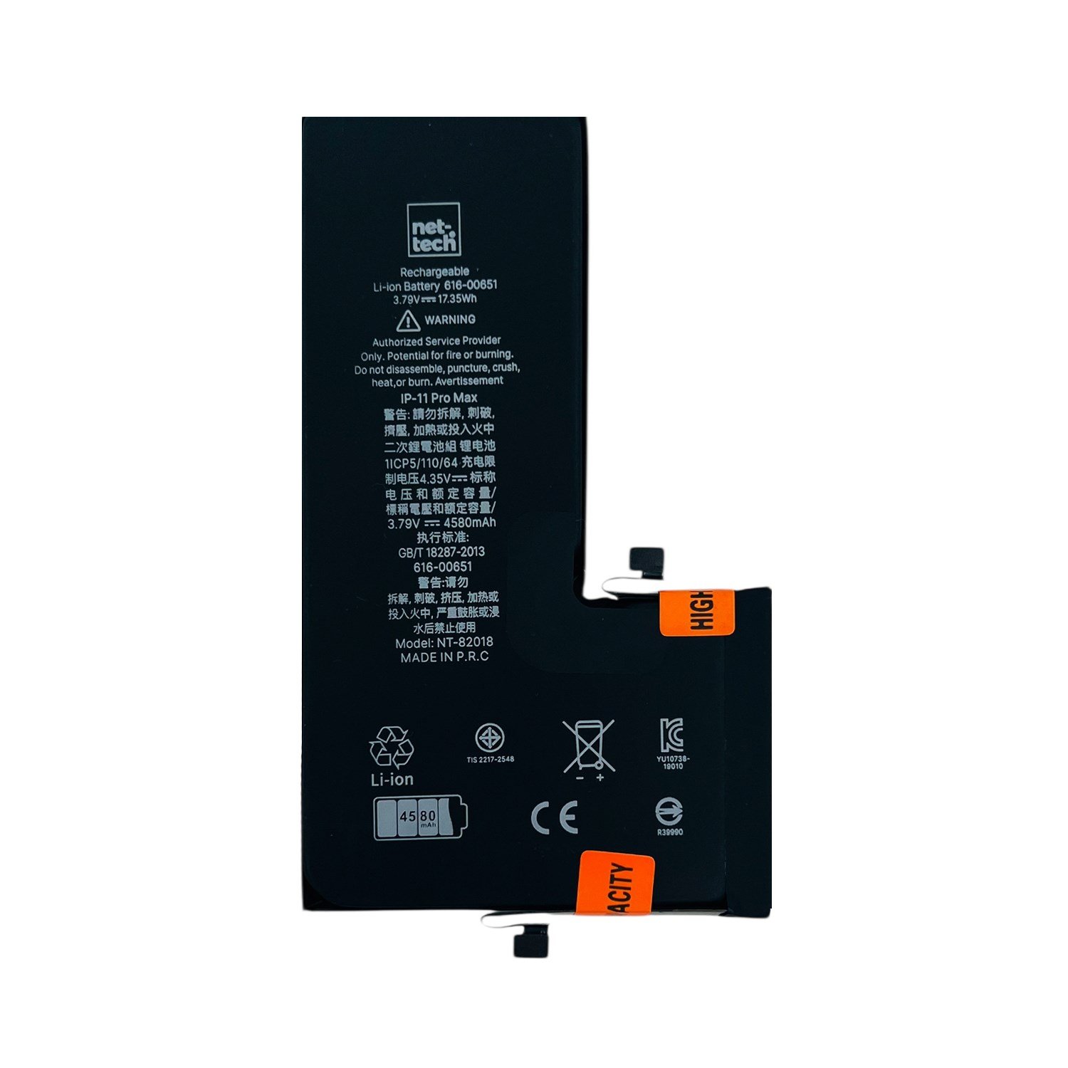 Teknonet Apple iPhone 11 Pro Max Uyumlu Nettech NT-82018 3900 MAh Batarya NT-82018
