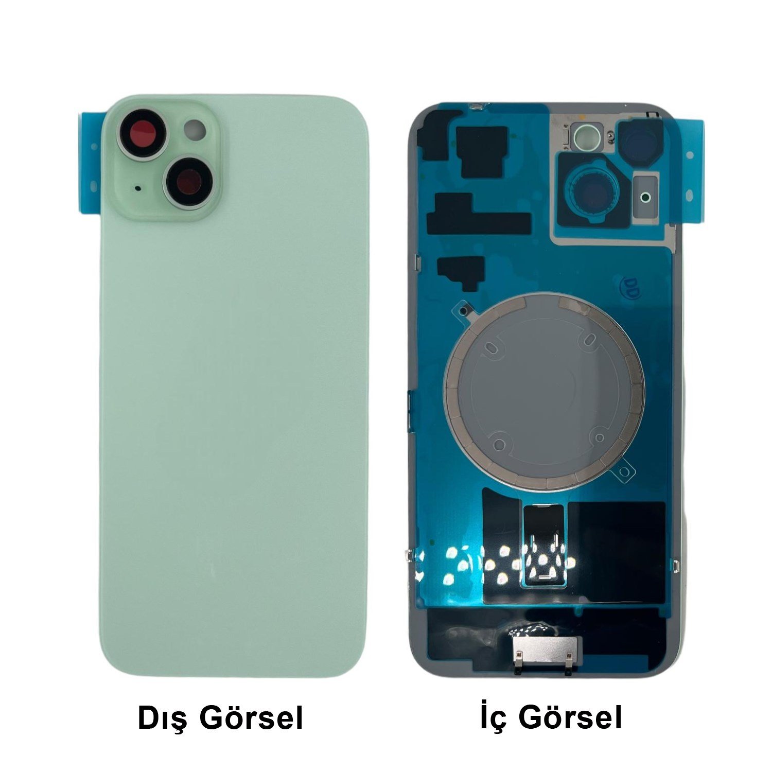Teknonet Apple iPhone 15 Plus Uyumlu Kamera Camlı Batarya Kapağı + Magsafe Flex NT-110809