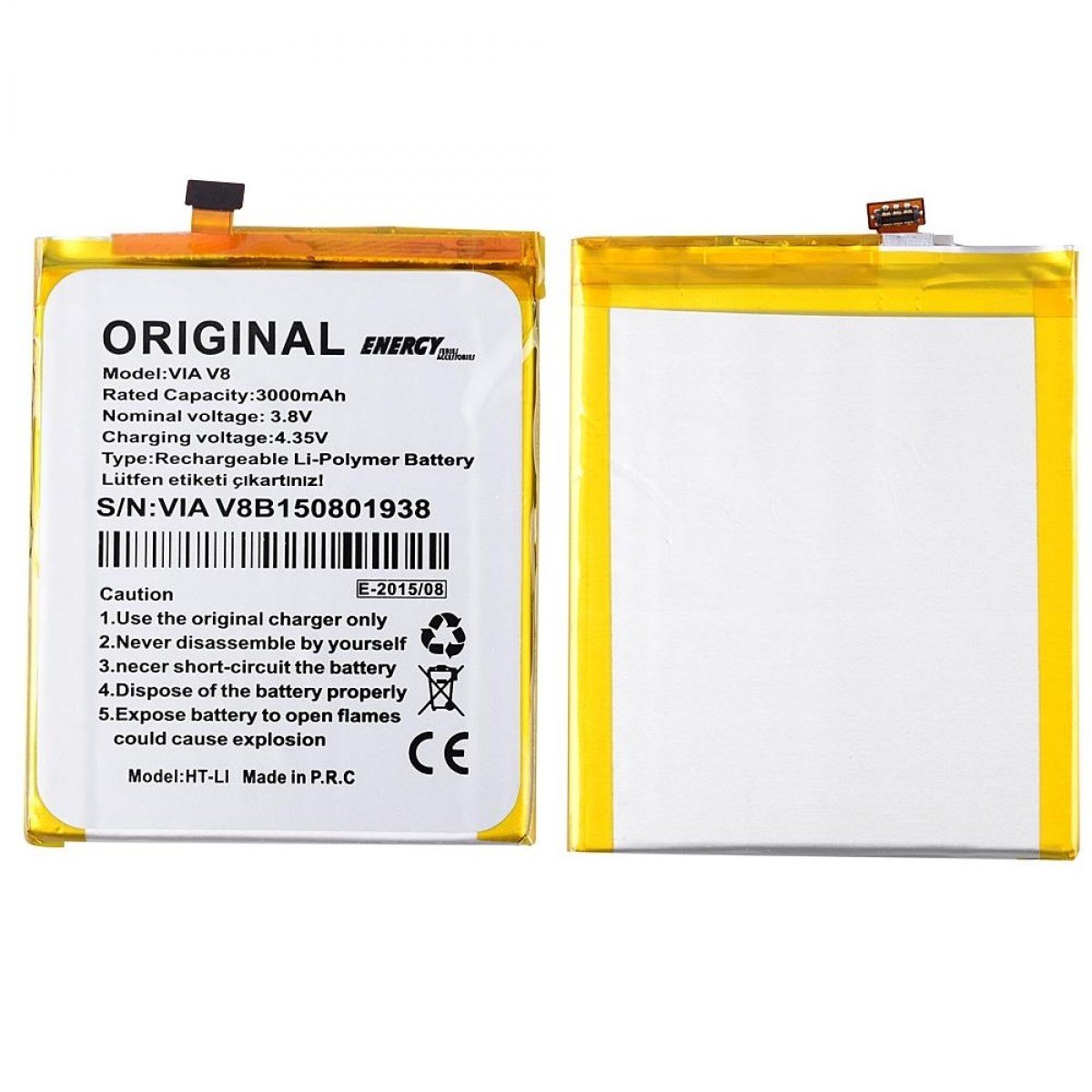 Teknonet Casper Via V8 Uyumlu Casper V8B150801938 3000 MAh Batarya NT-12309