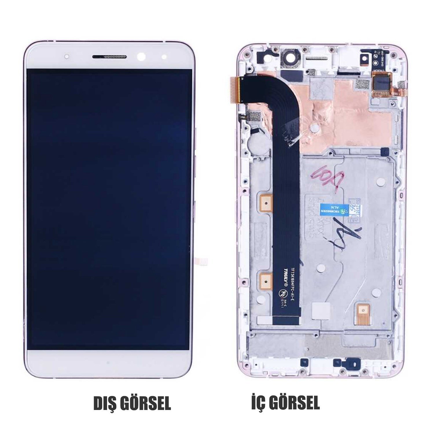 Teknonet General Mobile GM5 Plus Uyumlu Org Lcd+Dokunmatik+Çıtalı VR-9634