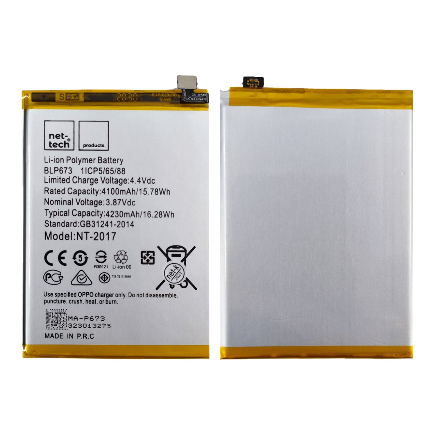 Teknonet Oppo A5s Uyumlu Nettech 4100 mAh Batarya NT-82540