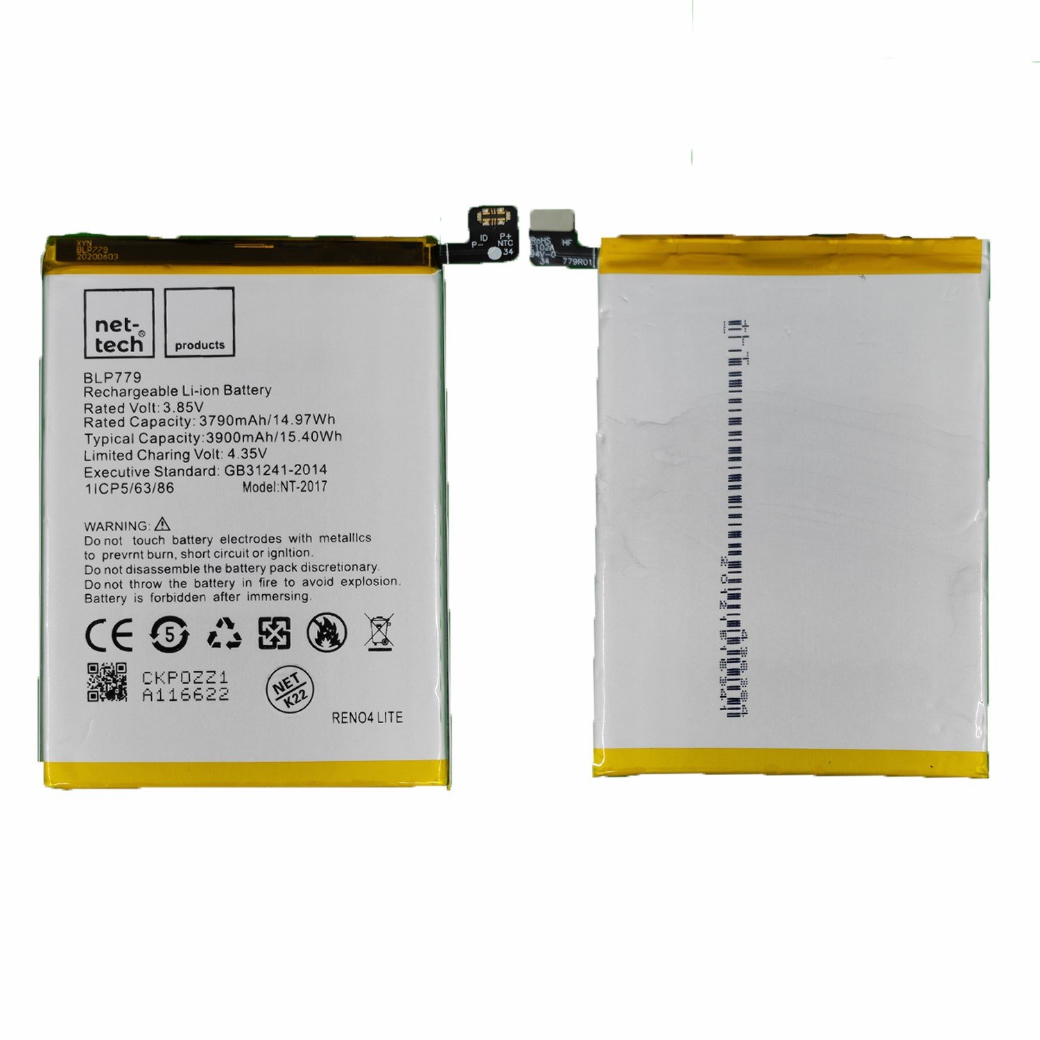 Teknonet Oppo Reno 4 Lite Uyumlu Nettech NT-93123 Batarya NT-93123