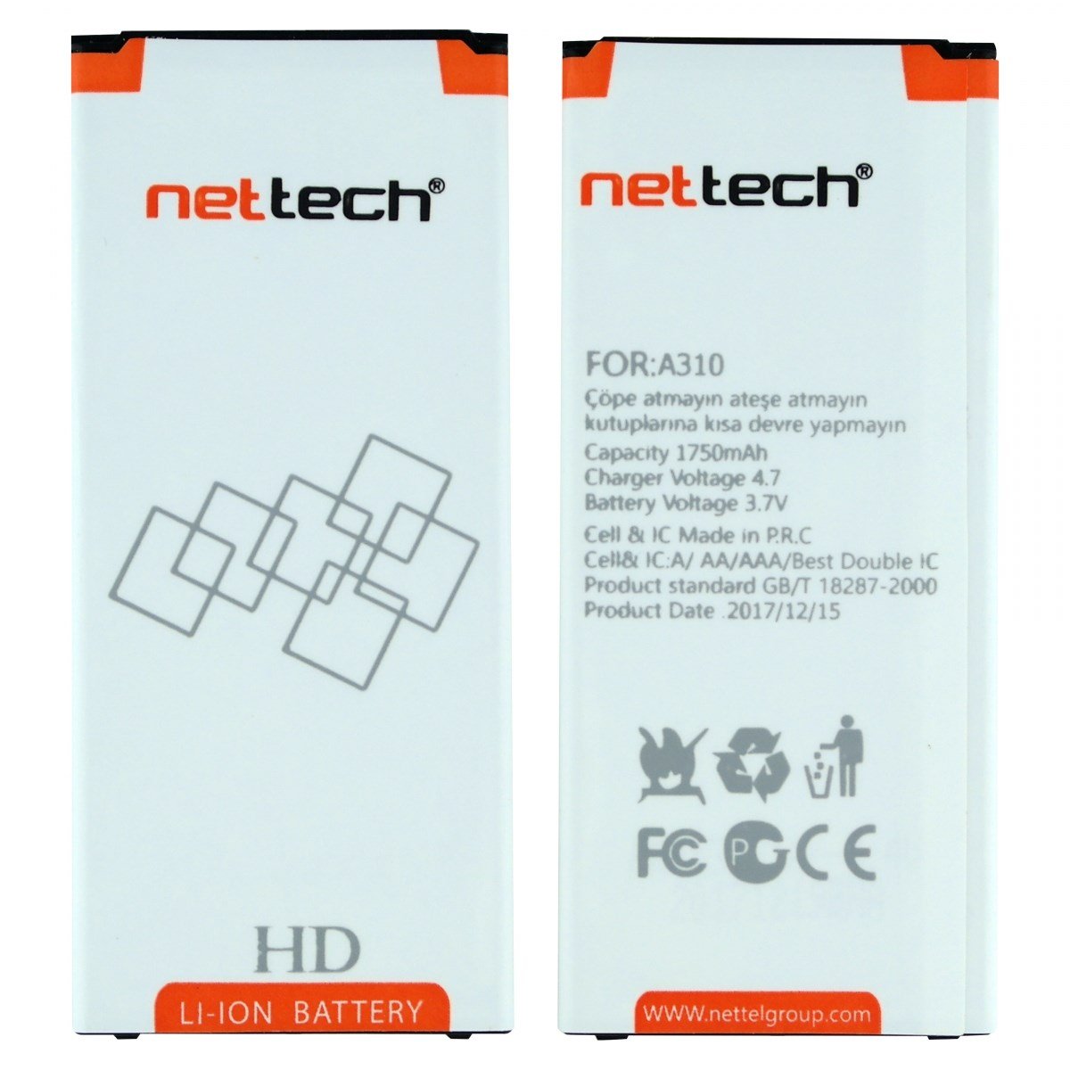Teknonet Samsung Galaxy A310 A3 2016 Uyumlu Nettech 1700 MAh Batarya NT-14700