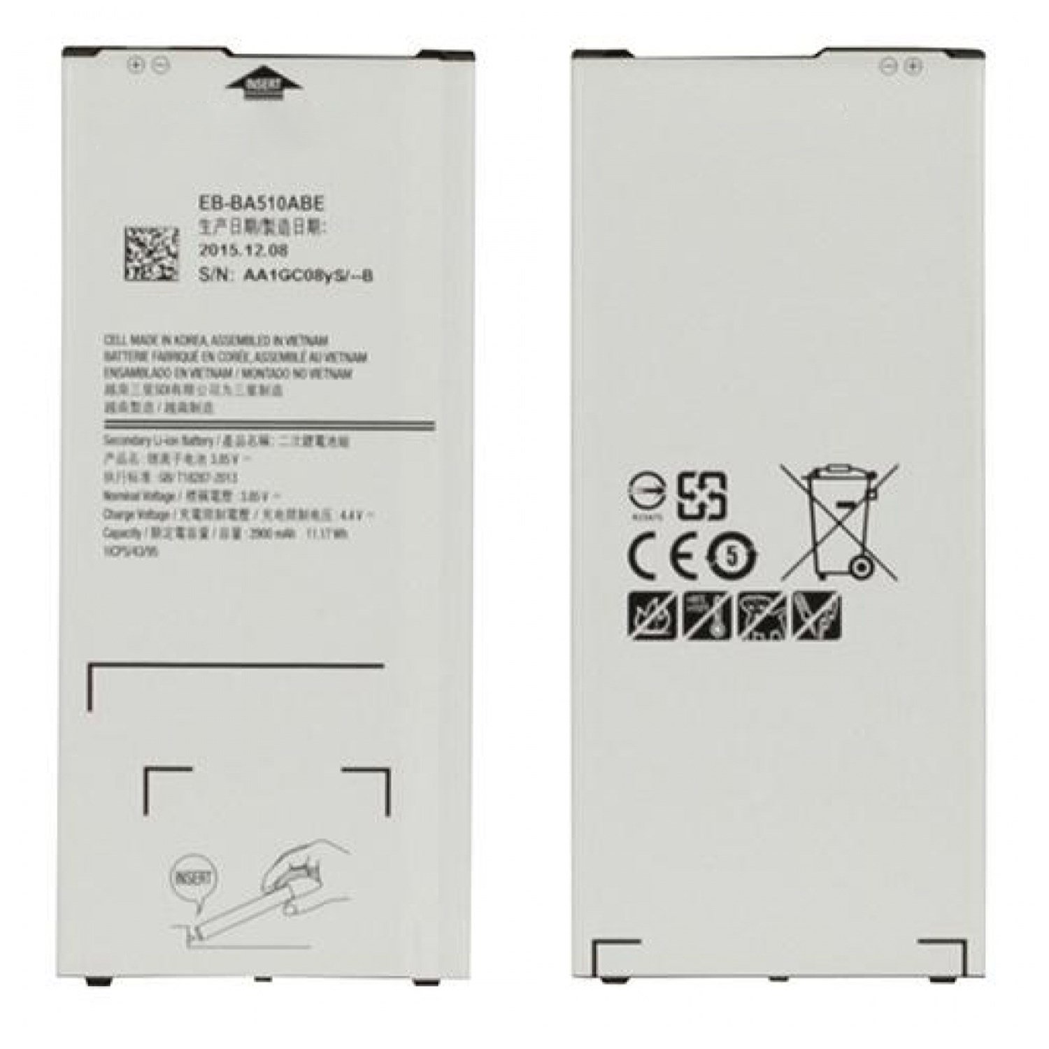 Teknonet Samsung Galaxy A510 A5 2016 Uyumlu Samsung EB-BA510ABE 2850 MAh Batarya NT-13888