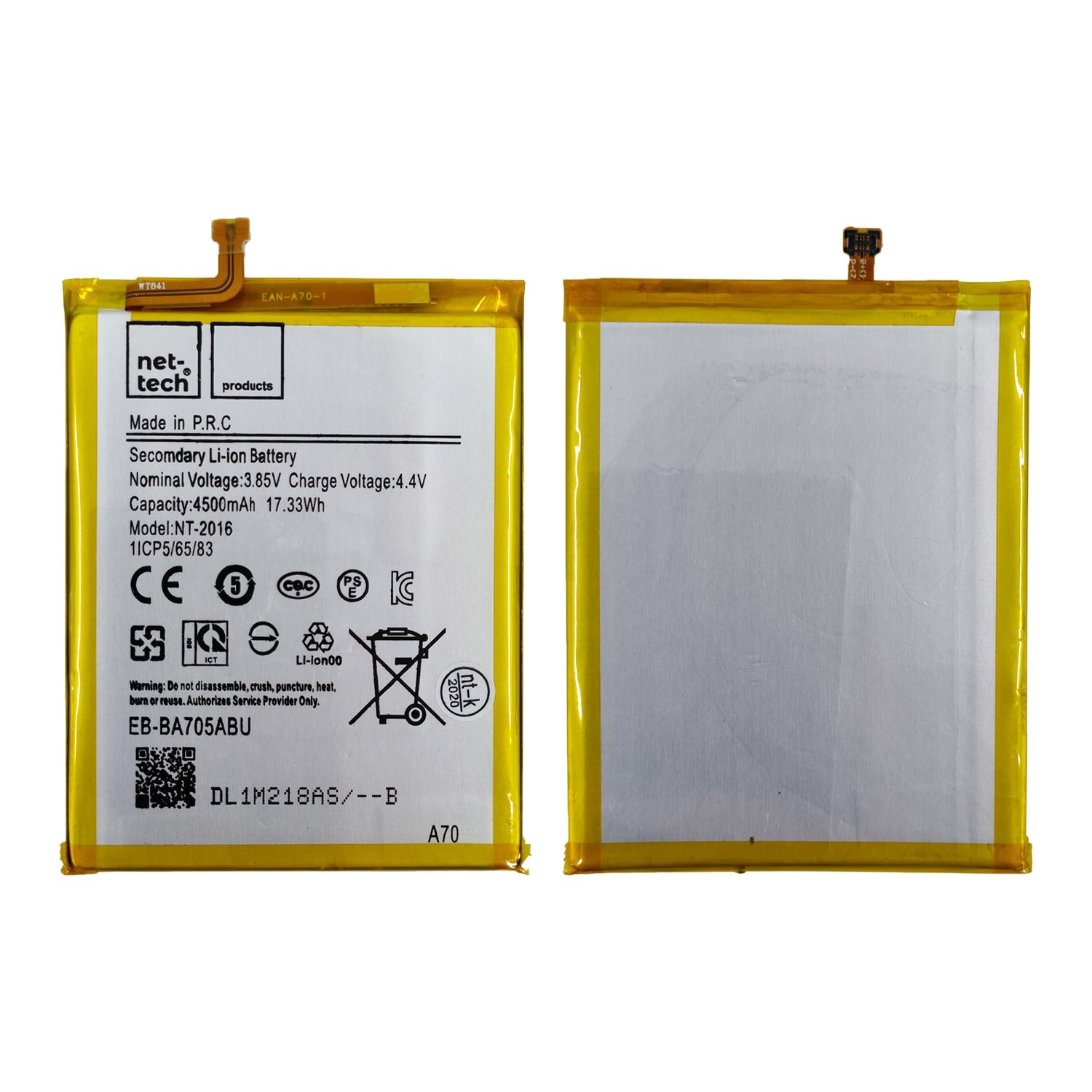Teknonet Samsung Galaxy A70 Uyumlu Nettech 4500 mAh Batarya NT-32552