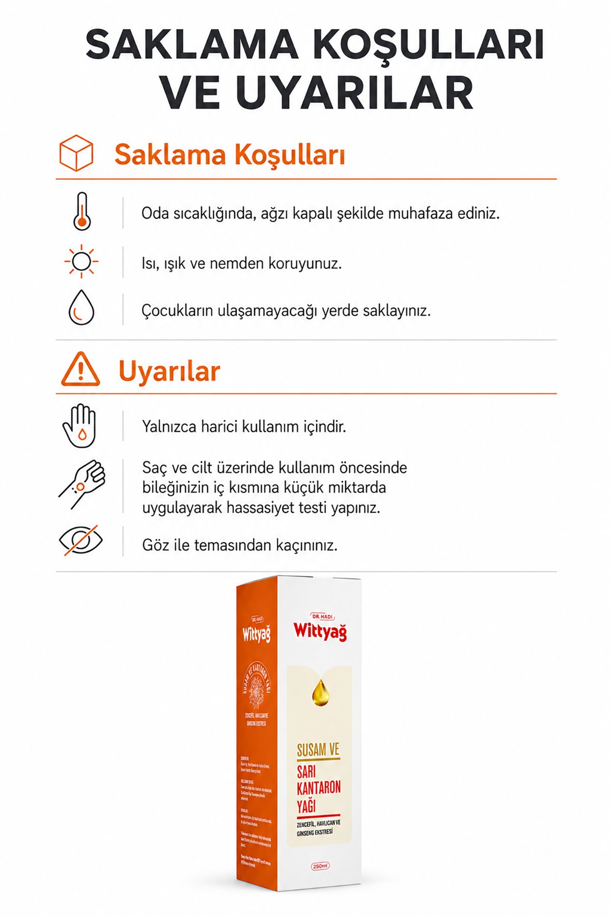 Wittyağ 250ml Bitkisel Masaj Yağı | Sarı Kantaron / Ginseng & Zencefil Ekstreli | Doğal Cilt Bakımı