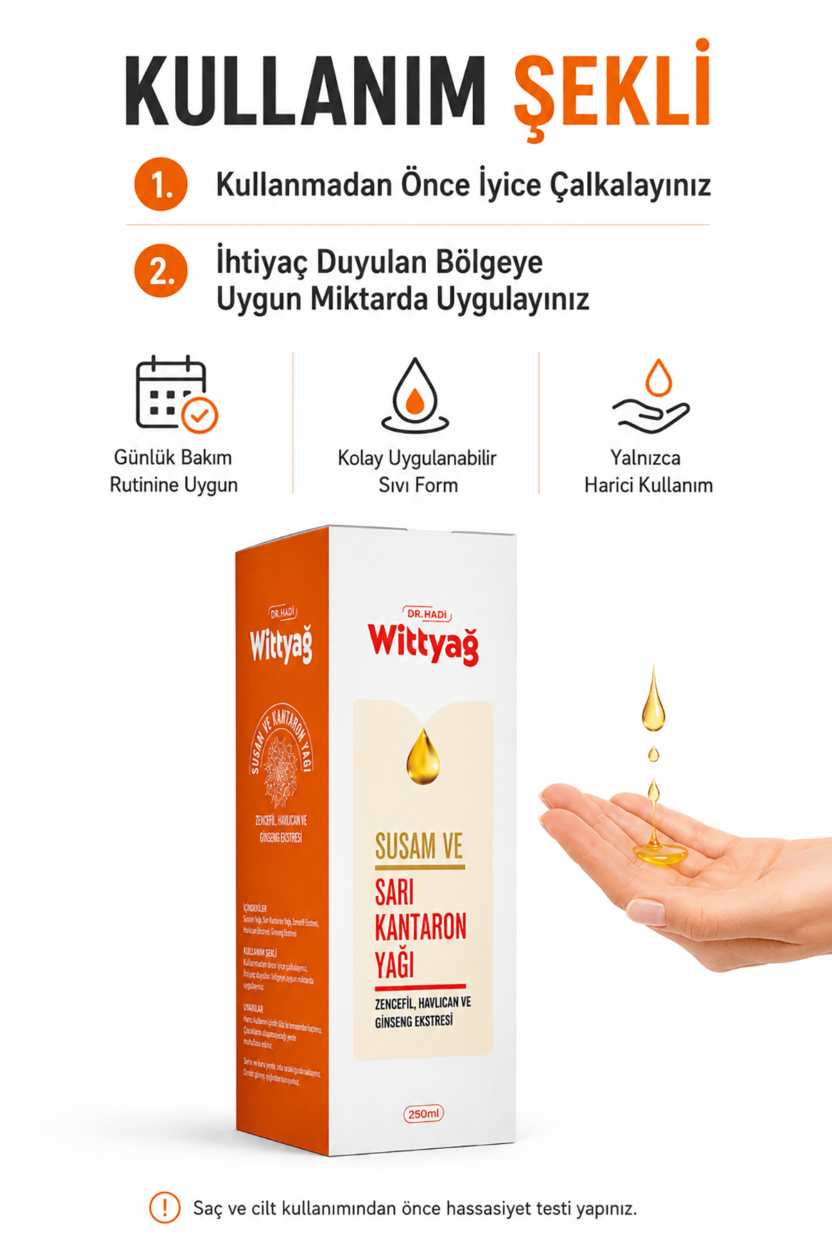 Wittyağ 250ml Bitkisel Masaj Yağı | Sarı Kantaron / Ginseng & Zencefil Ekstreli | Doğal Cilt Bakımı