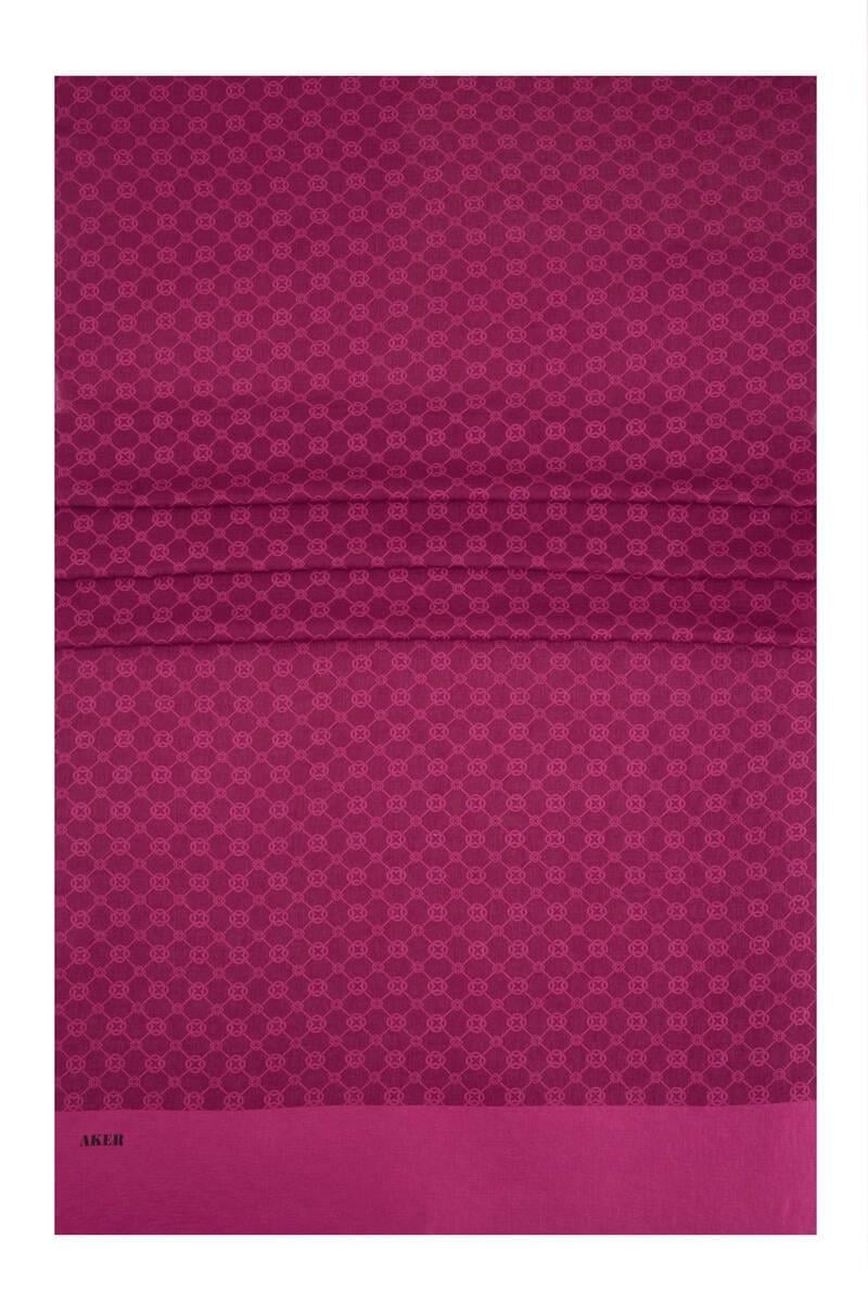 Aker Elegance Monogram Şal Mürdüm