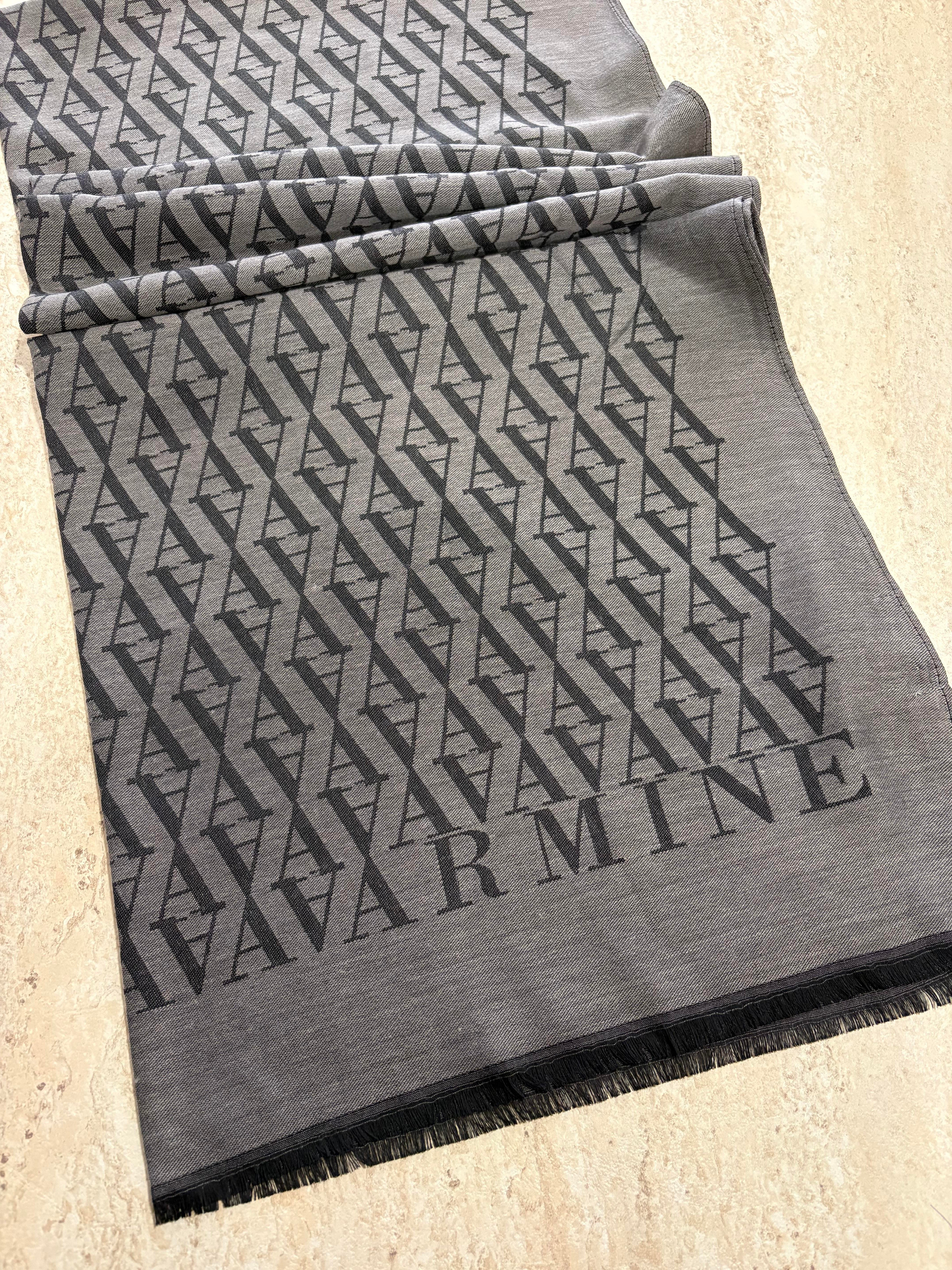 Armine Edition Şal Gri-Siyah