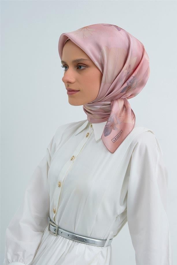 Armine Tivil İpek Eşarp Pembe