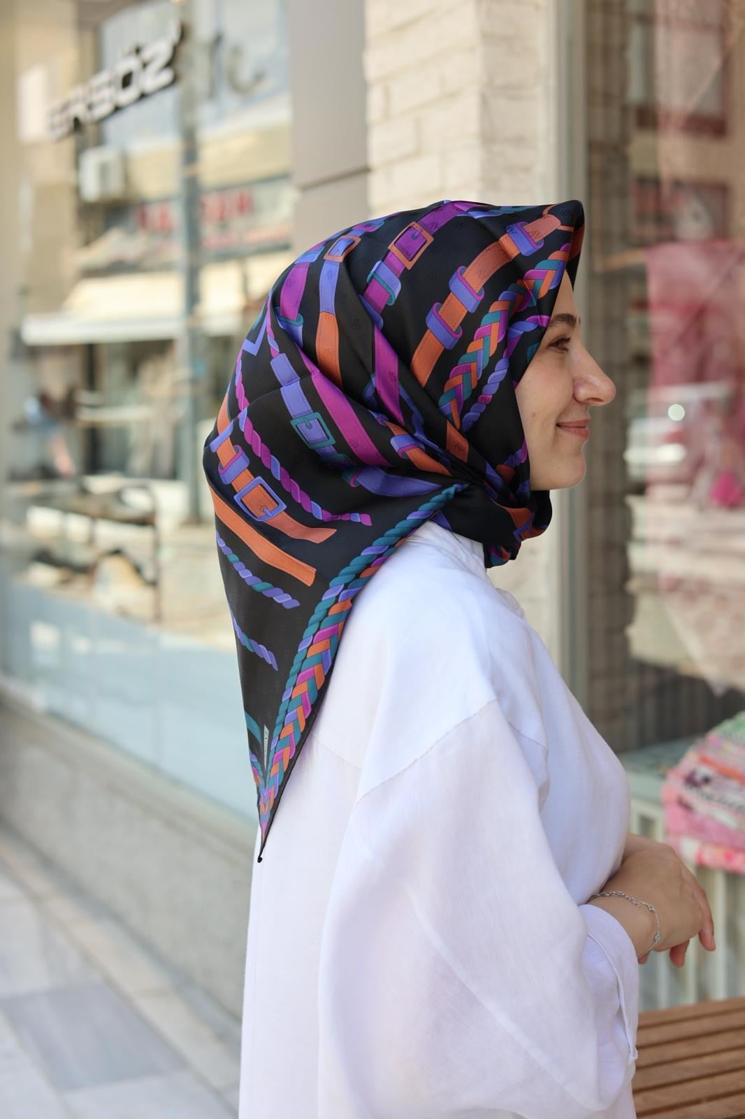 Armine Tivil İpek Eşarp Siyah 53