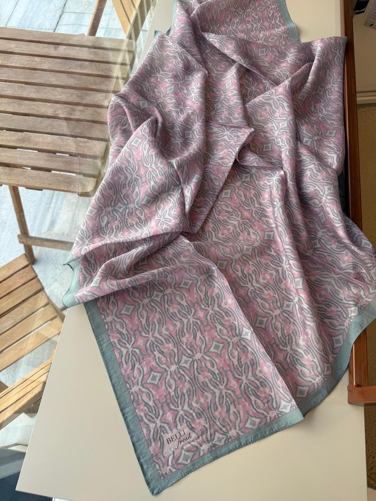 Belli Fresh Tensel Eşarp Mavi-Pembe 21