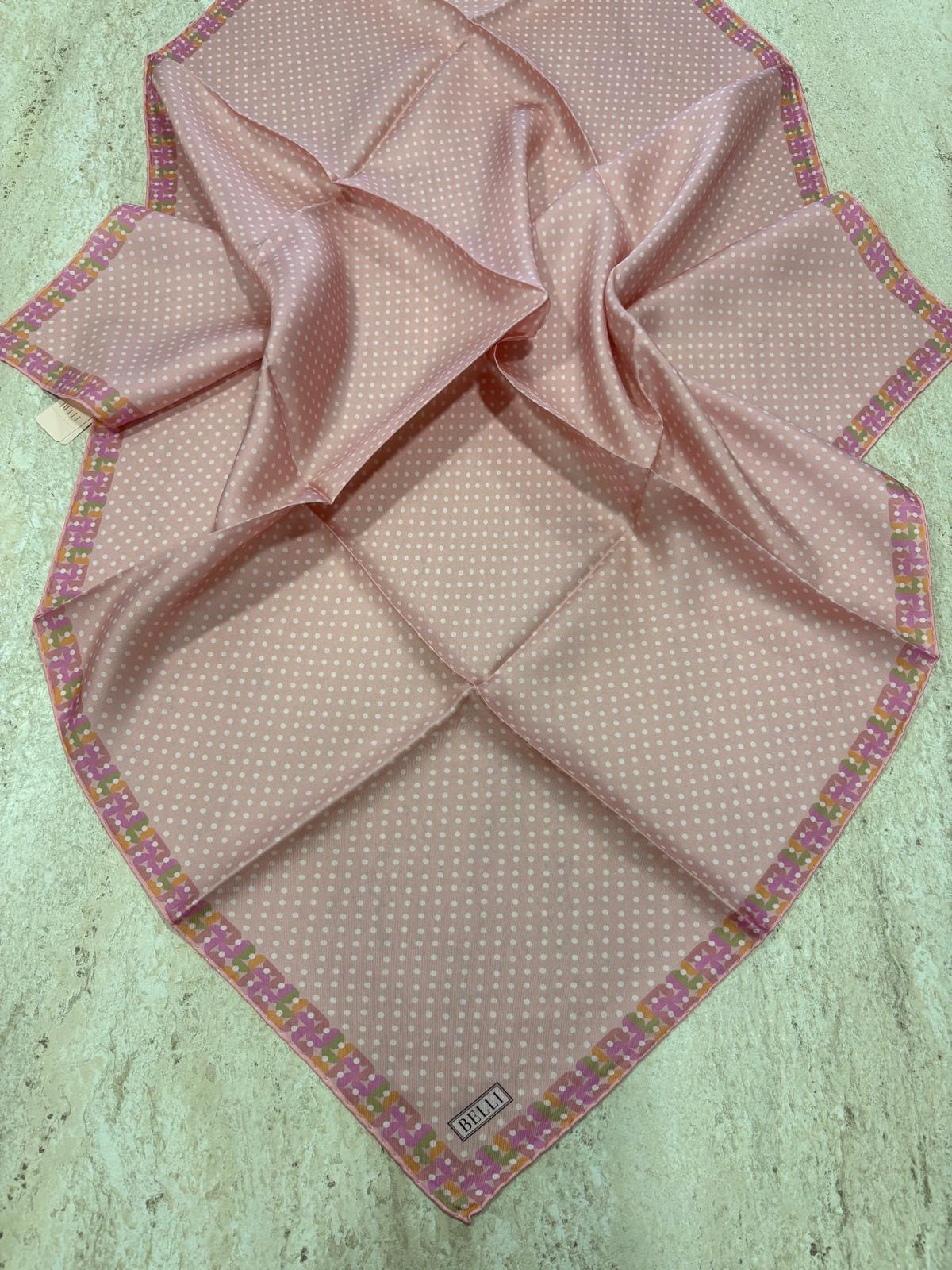 Belli Tivil İpek Eşarp Pembe 01