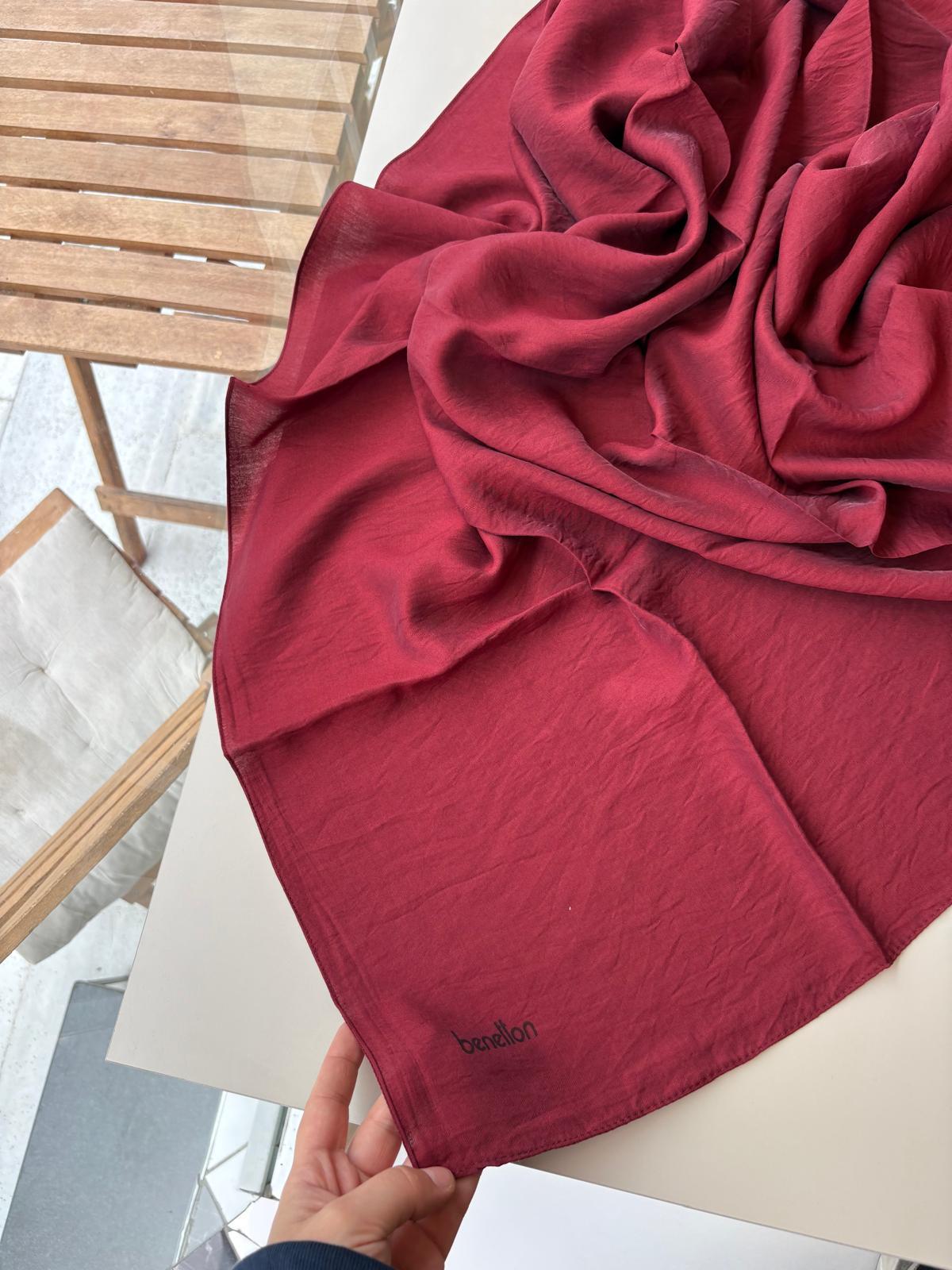 Benetton Siena  Düz Viskon Eşarp Bordo