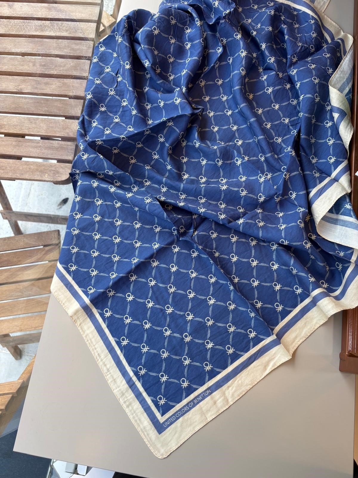Benetton Siena Viskon Eşarp Mavi