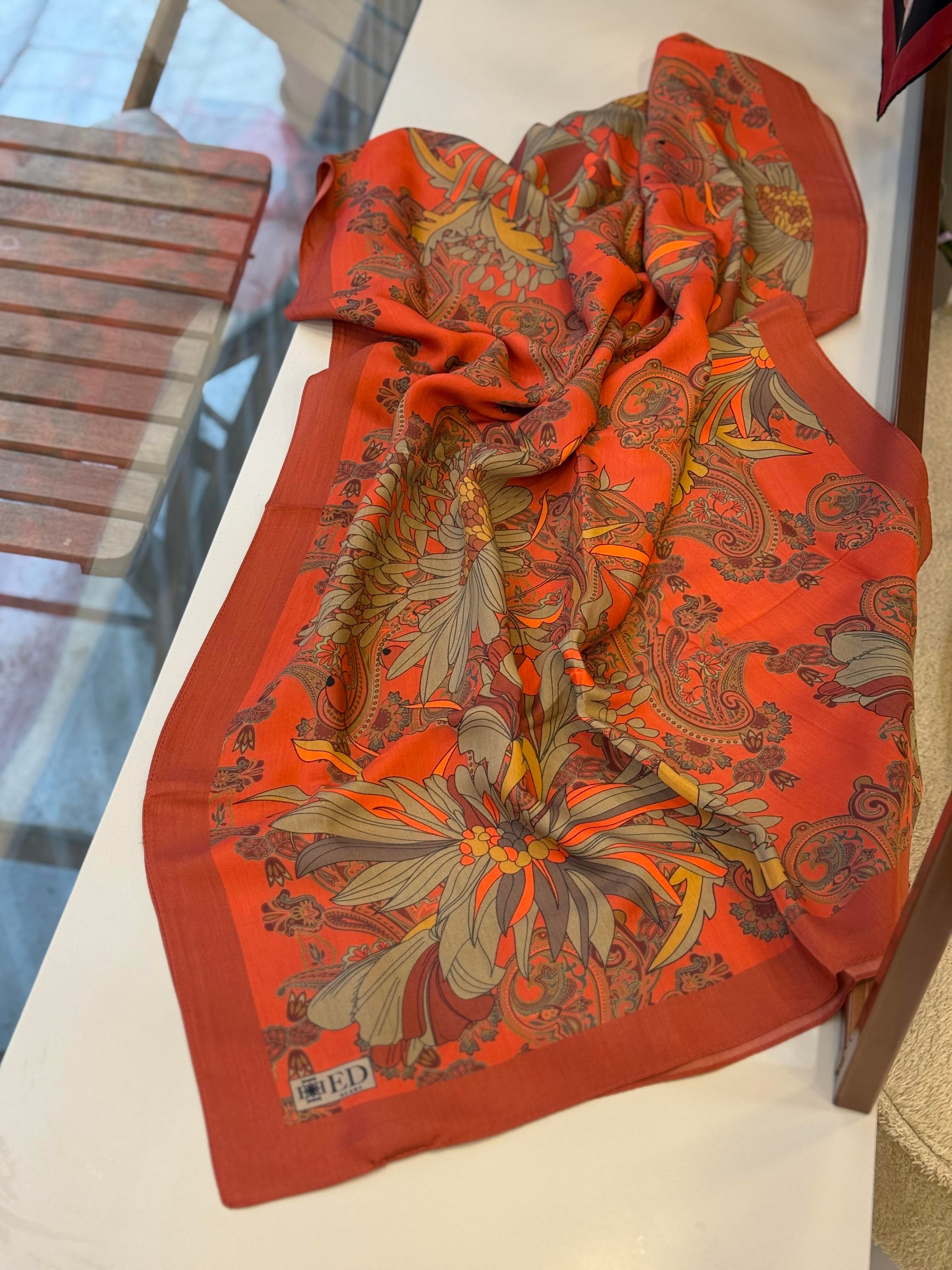 Ed Scarf Floş Viskon Şal Turuncu