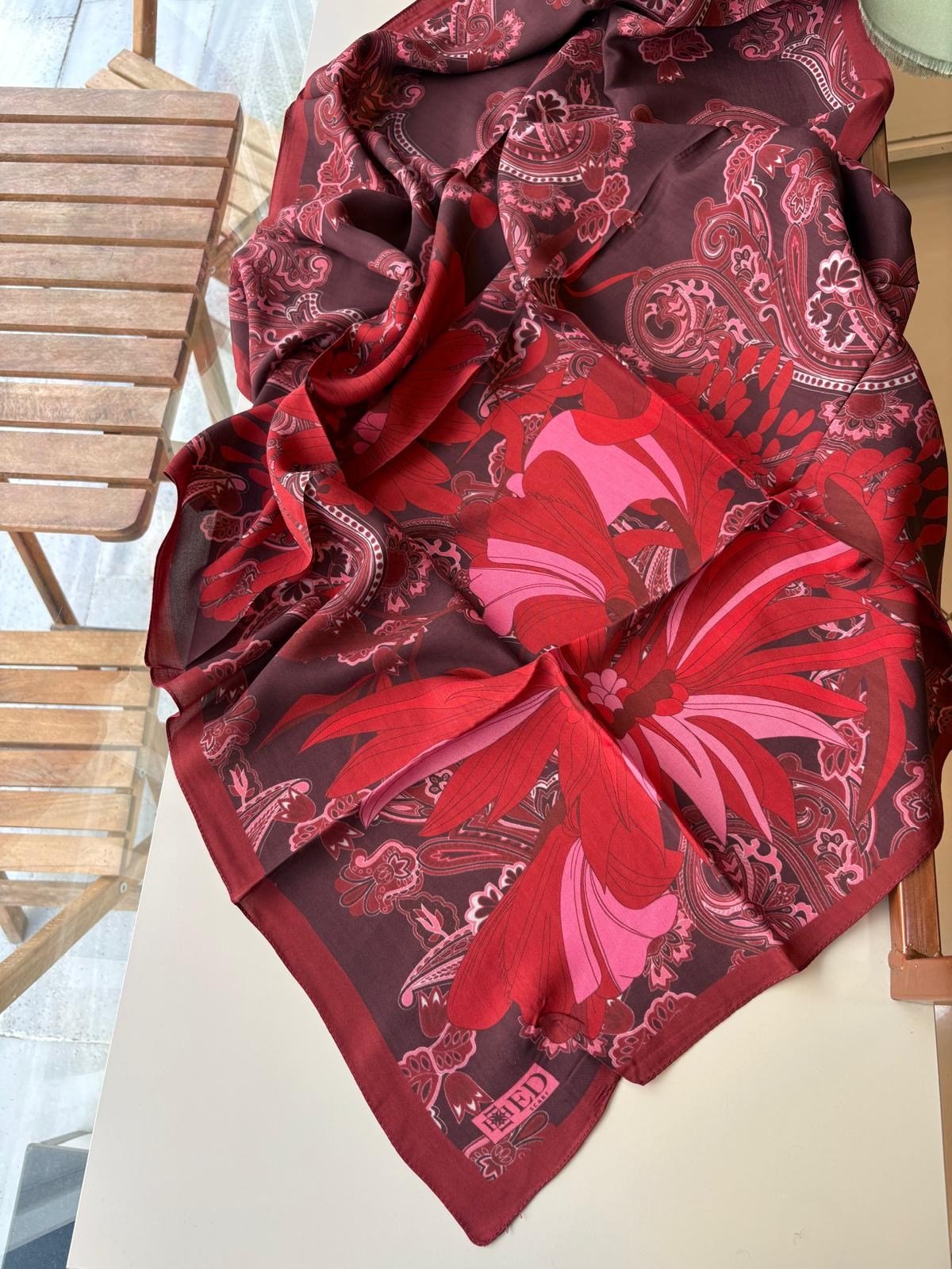 Ed Scarf  Viskon Esarp Kırmızı