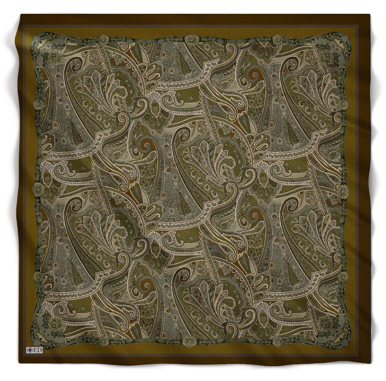 ED Scarf Viskon Floş Eşarp Acı Kahve-Haki