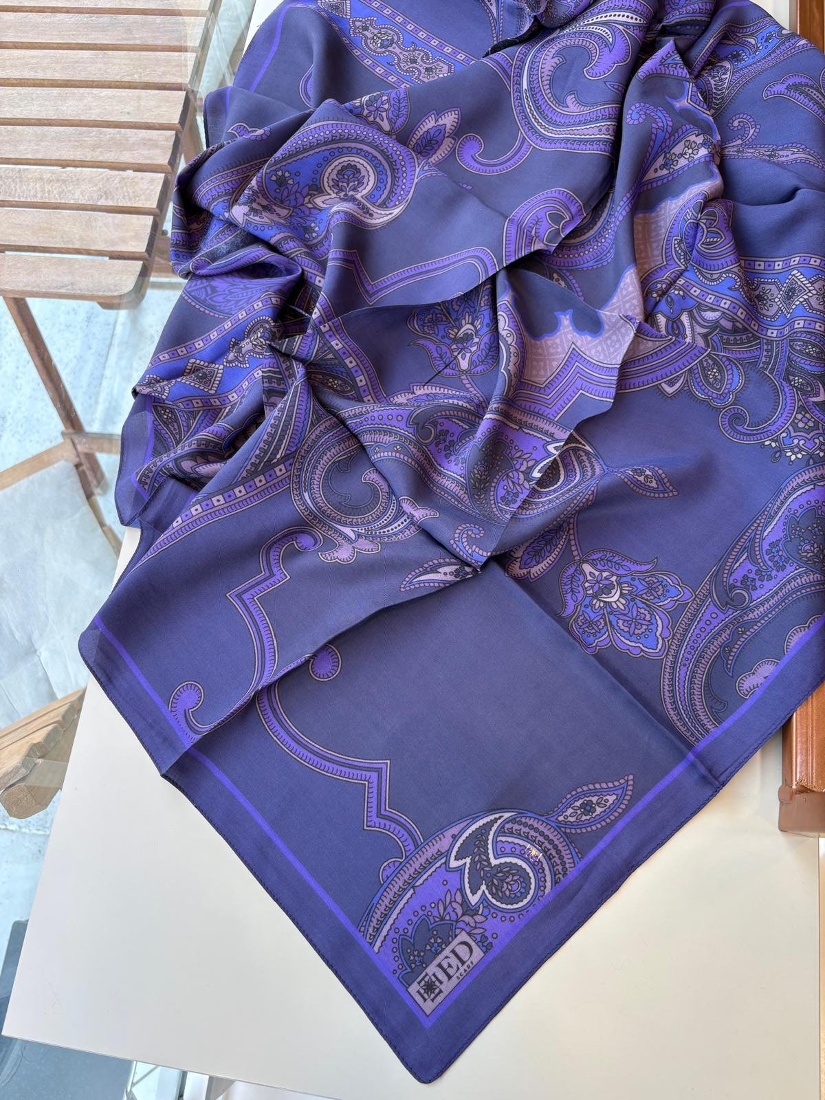Ed Scarf Viskon Floş Eşarp Mor