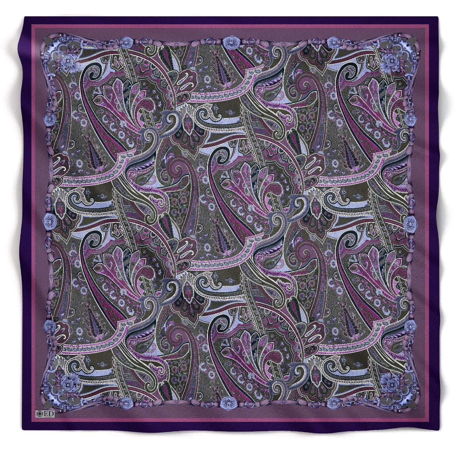 ED Scarf Viskon Floş Eşarp Mor-Pembe