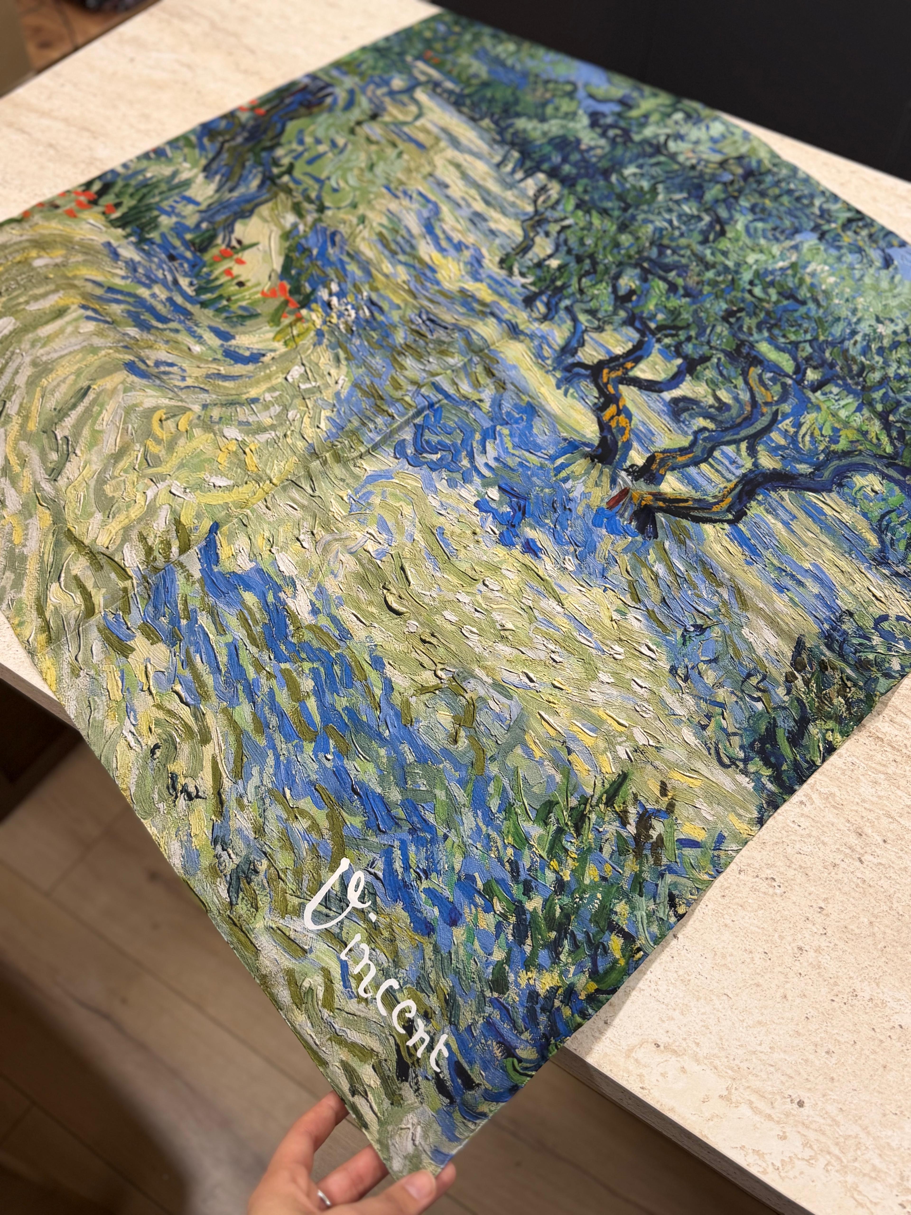 İpekevi Tivil İpek Eşarp Vincent Van Gogh Zeytin Ağaçları 