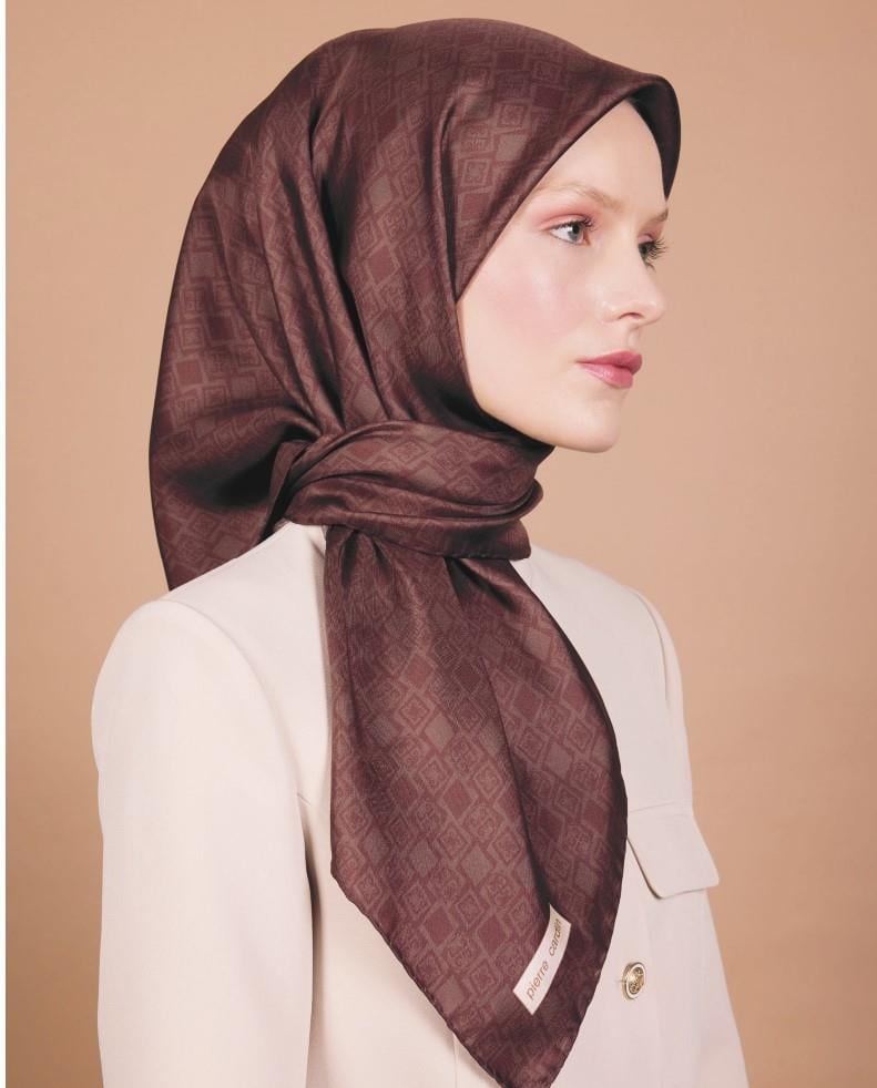 Pierre Cardin Sura İpek Eşarp Koyu Vizon-Mürdüm