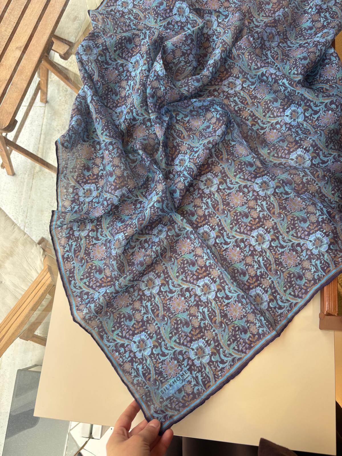 Silk Home Monare Tencel Eşarp Mor-Mavi