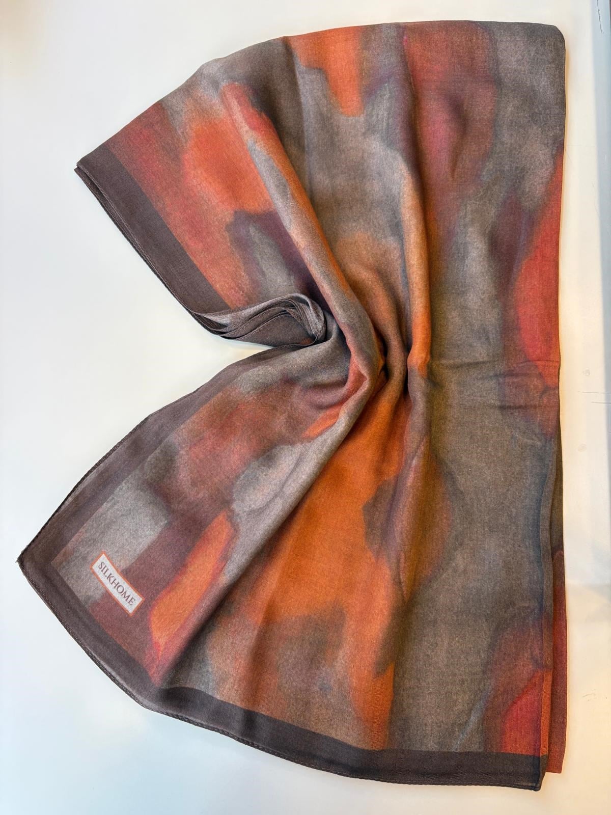 Silk Home Riva Şal  Acı Kahve-Turuncu
