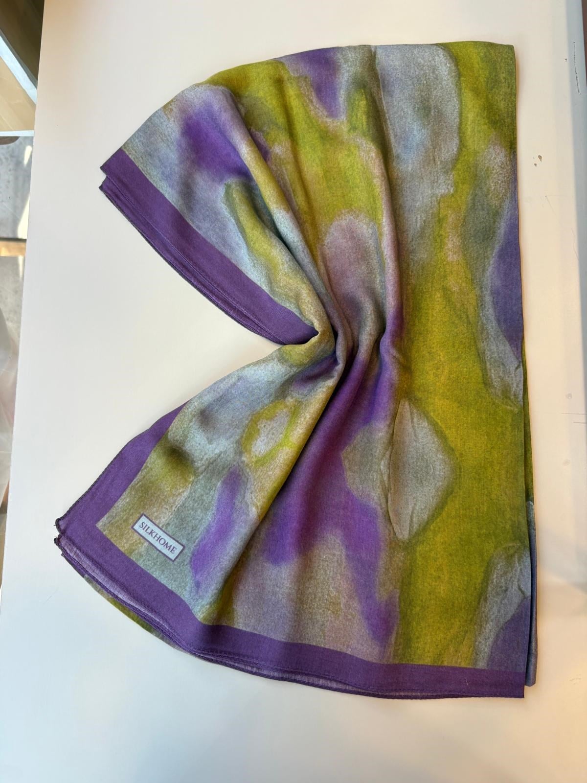Silk Home Riva Şal Mor-Yeşil