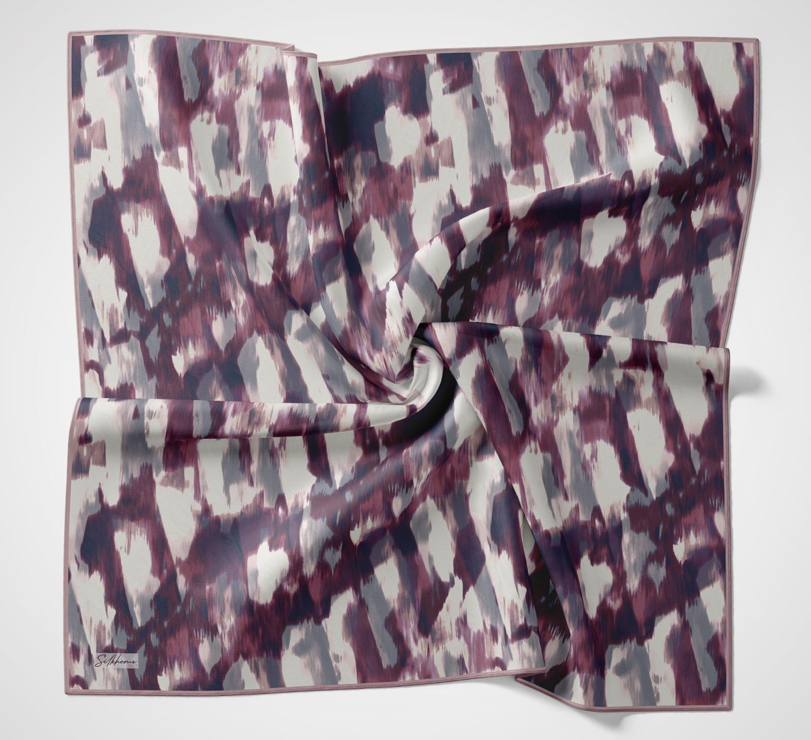 Silk Home Soft Eşarp Gri-Lacivert-Bordo
