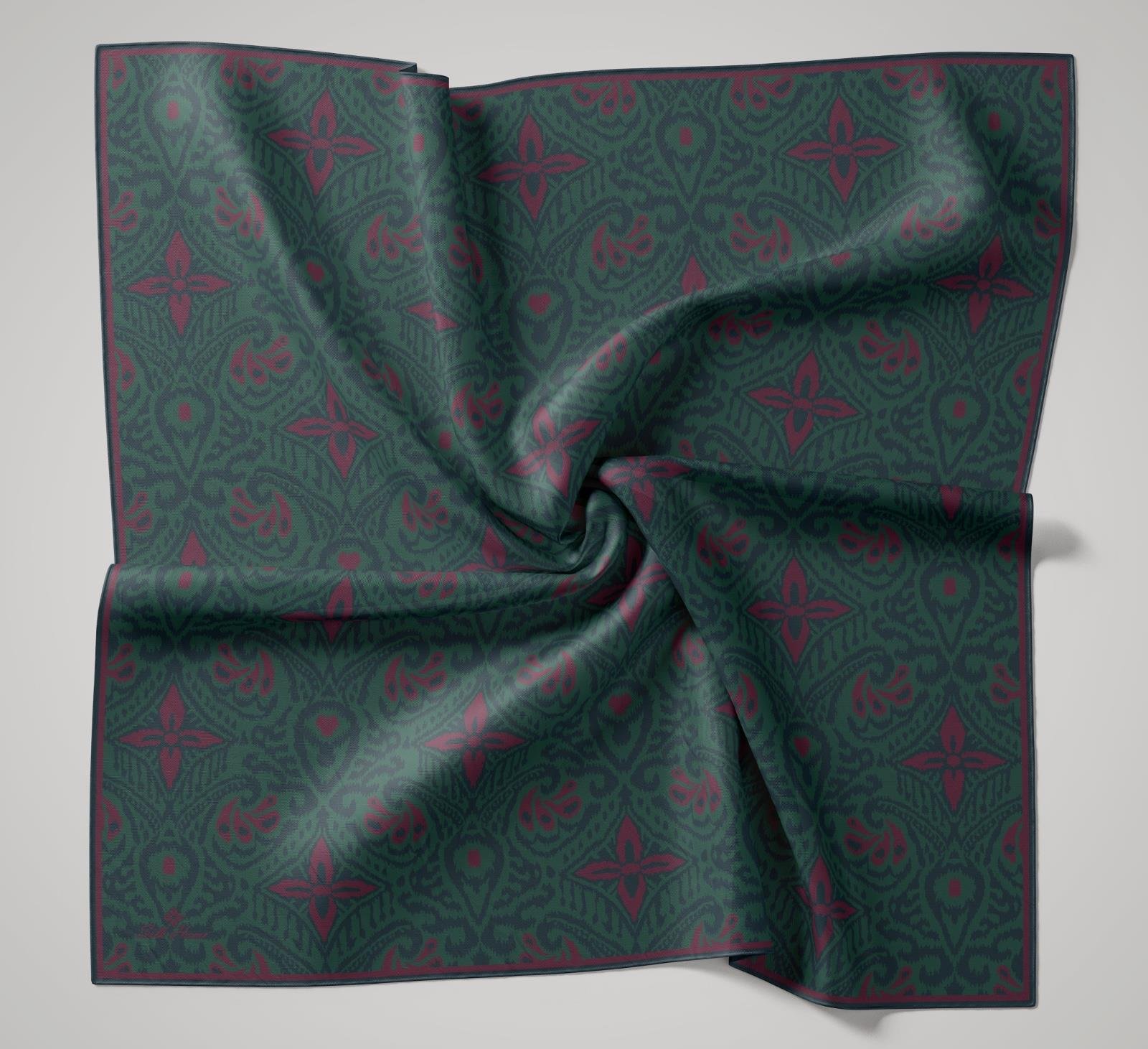 Silk Home Soft Eşarp Zümrüt Yeşil-Fuşya