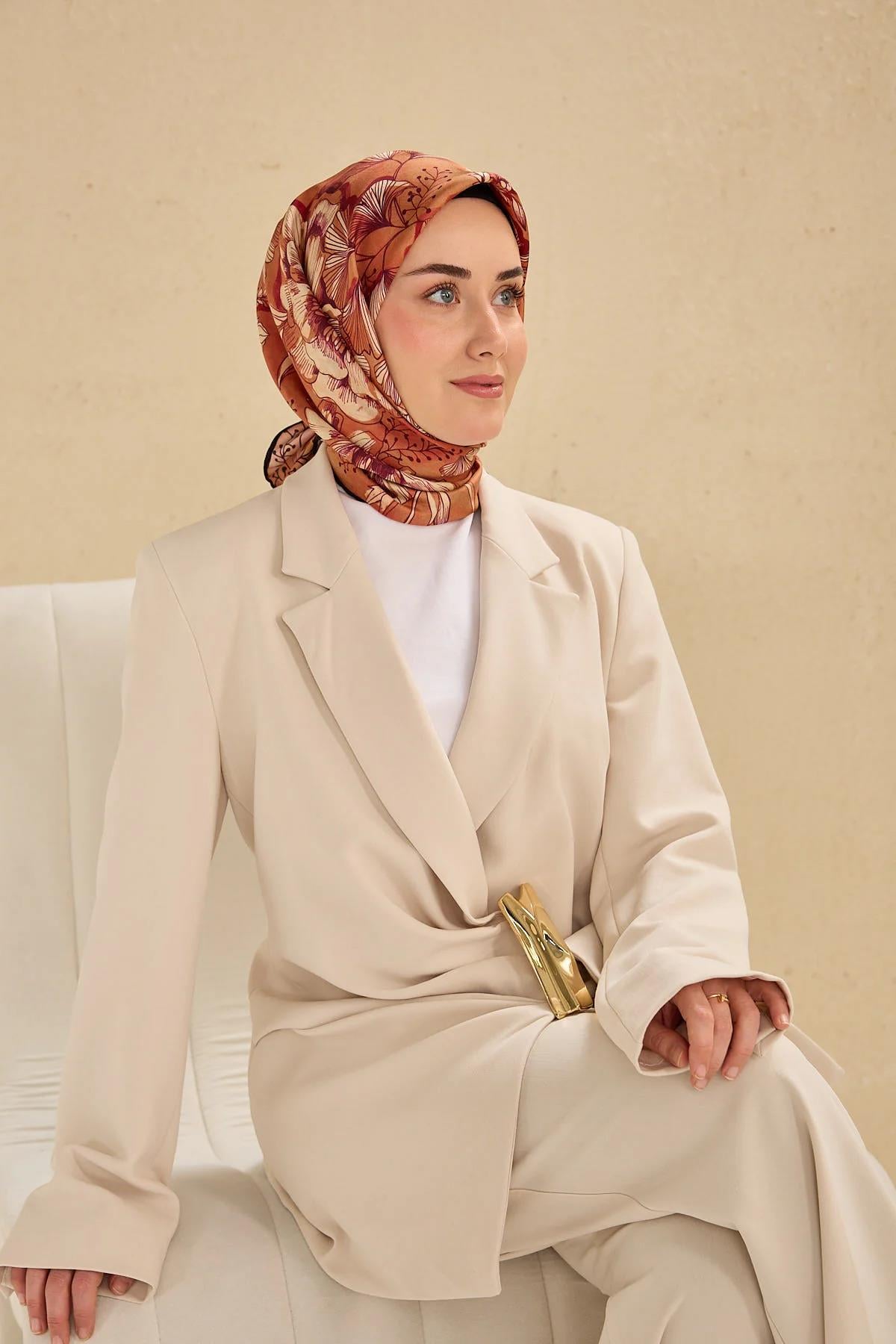 Silk Home Tivil .İpek Eşarp Mürdüm 19
