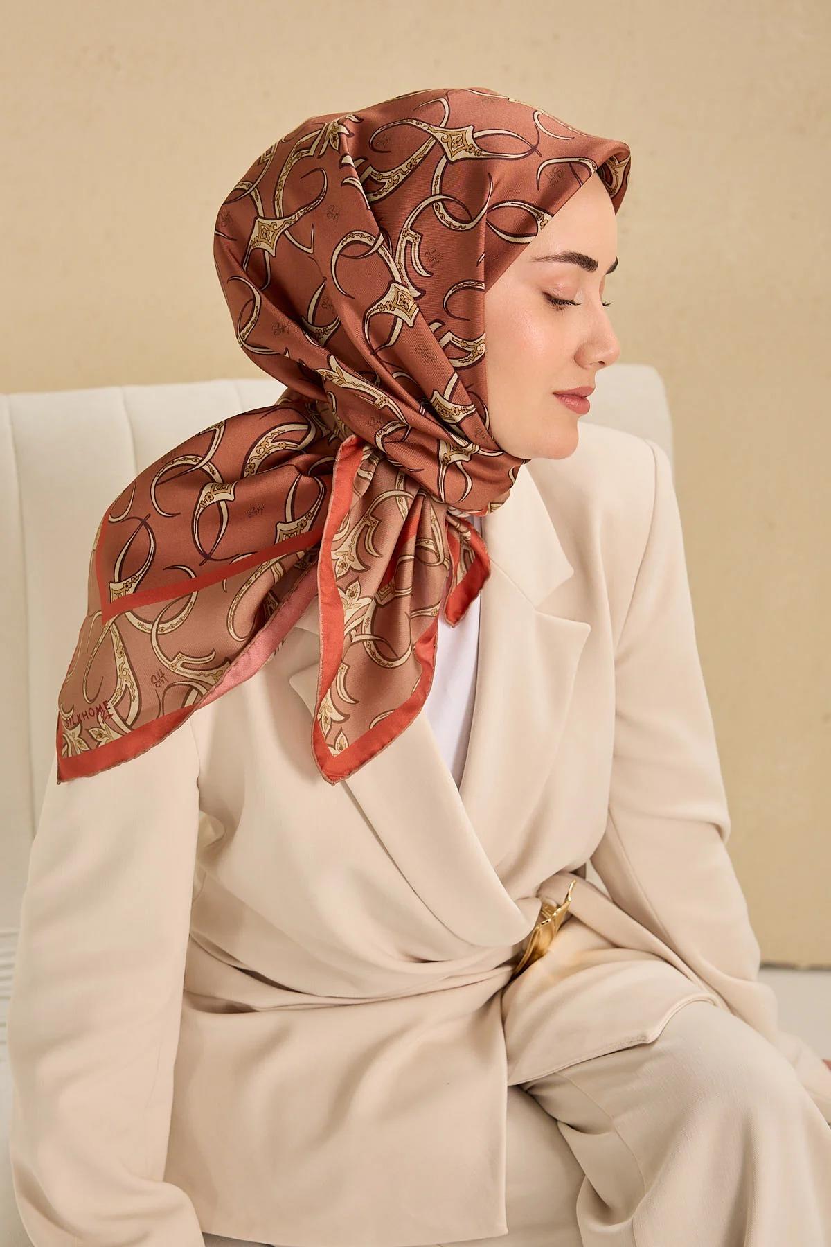 Silk Home Tivil .İpek Eşarp Bakır 20