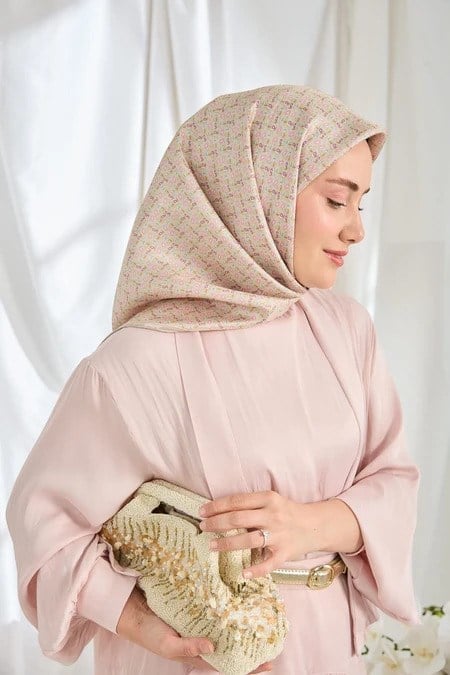 Silk Home Tivil İpek Eşarp Açık Vizon 33